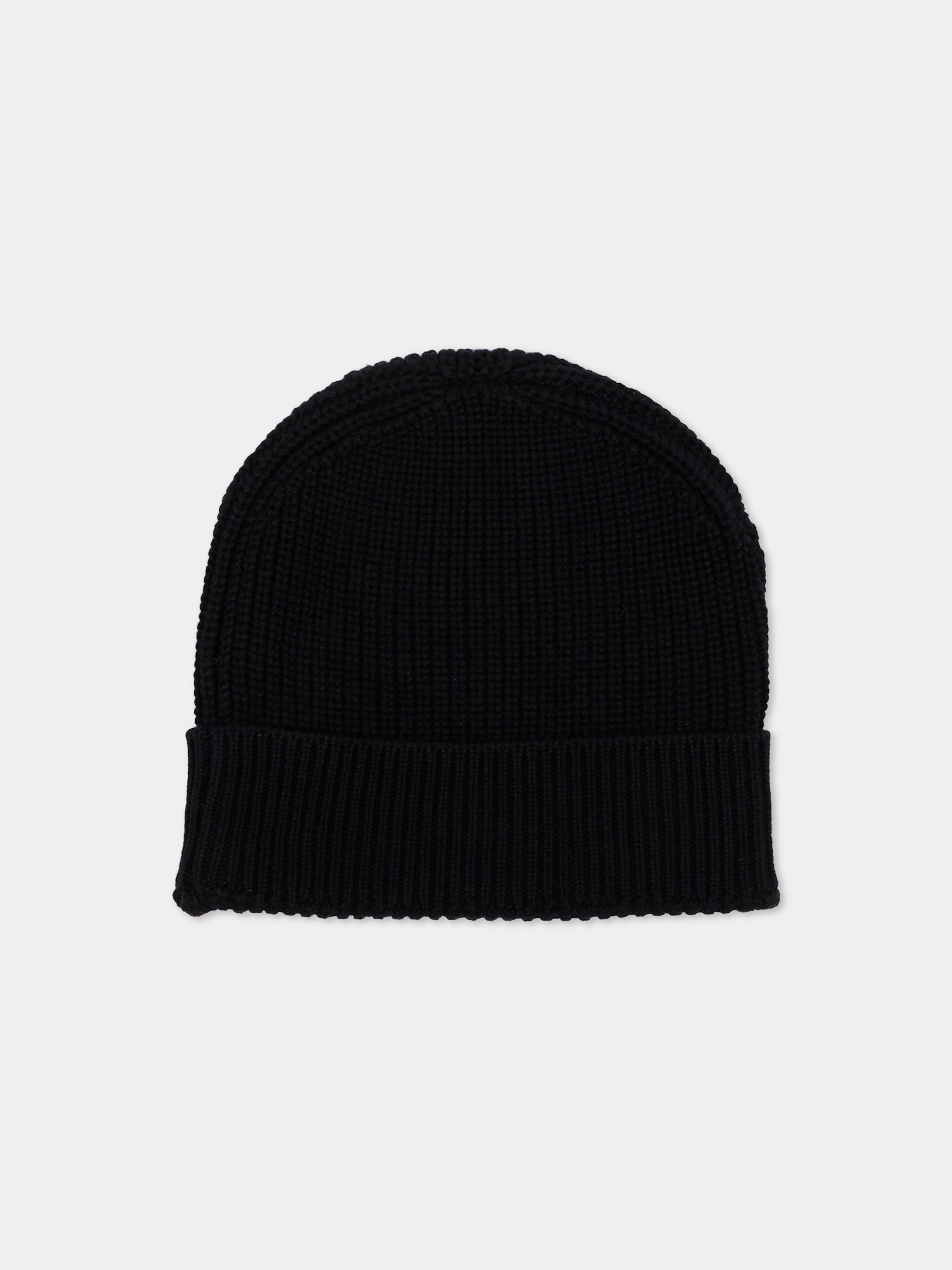Berretto nero per bambini con logo,Barrow,F6BKJUHT048 110/28