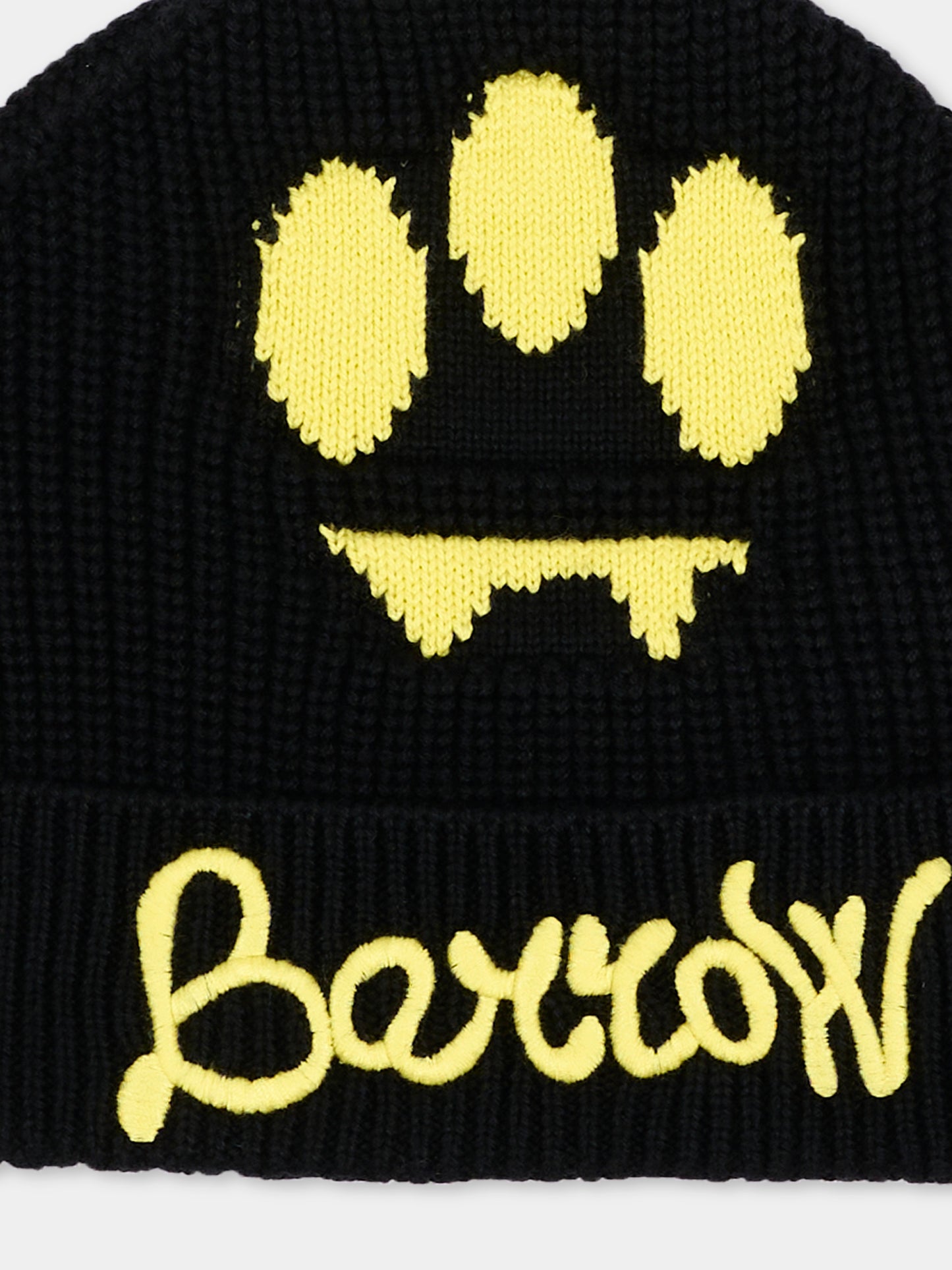 Berretto nero per bambini con logo,Barrow,F6BKJUHT048 110/28