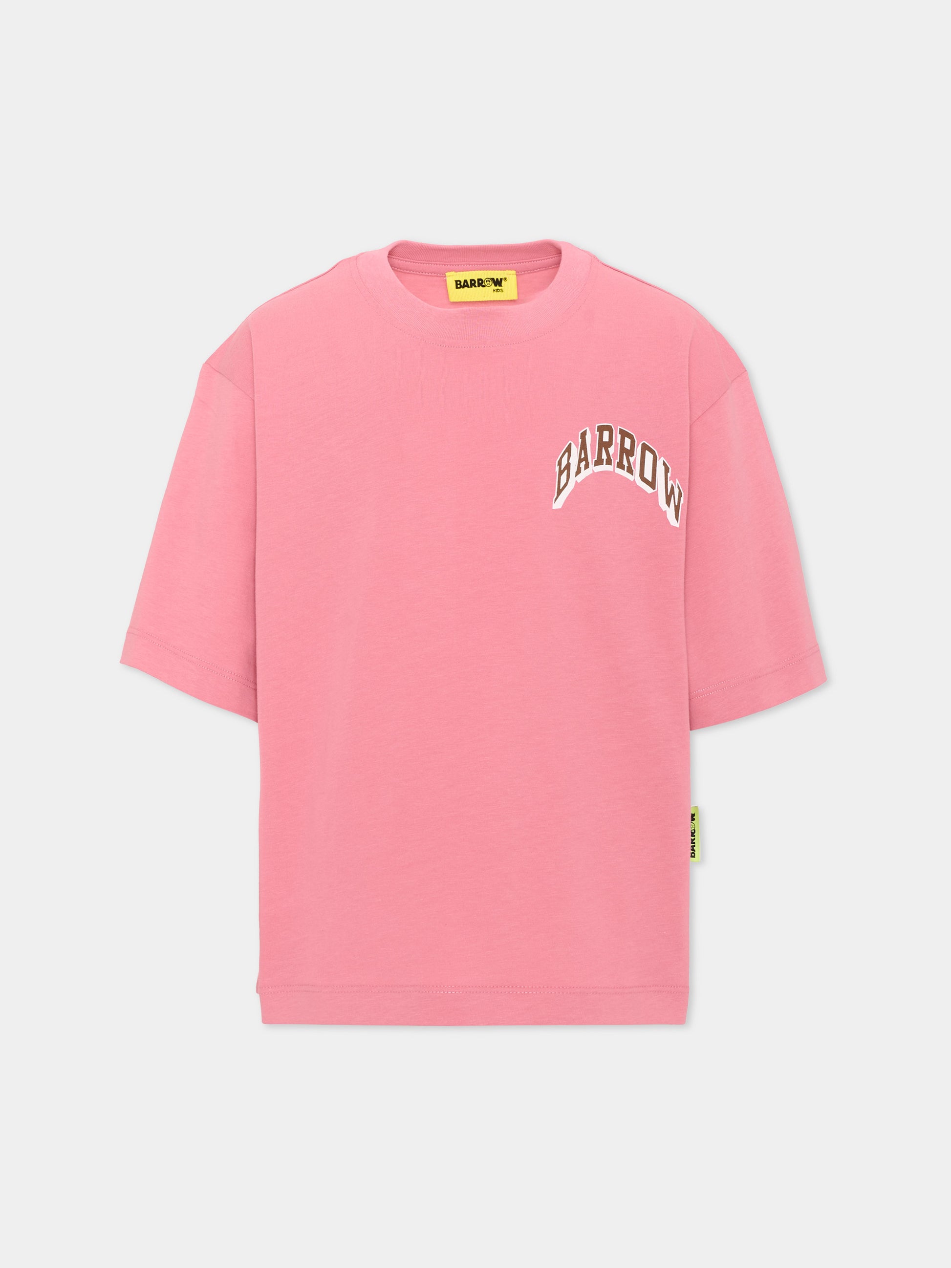 T-Shirt rosa per bambina con orsetto,Barrow,F6BKJUTH095 409