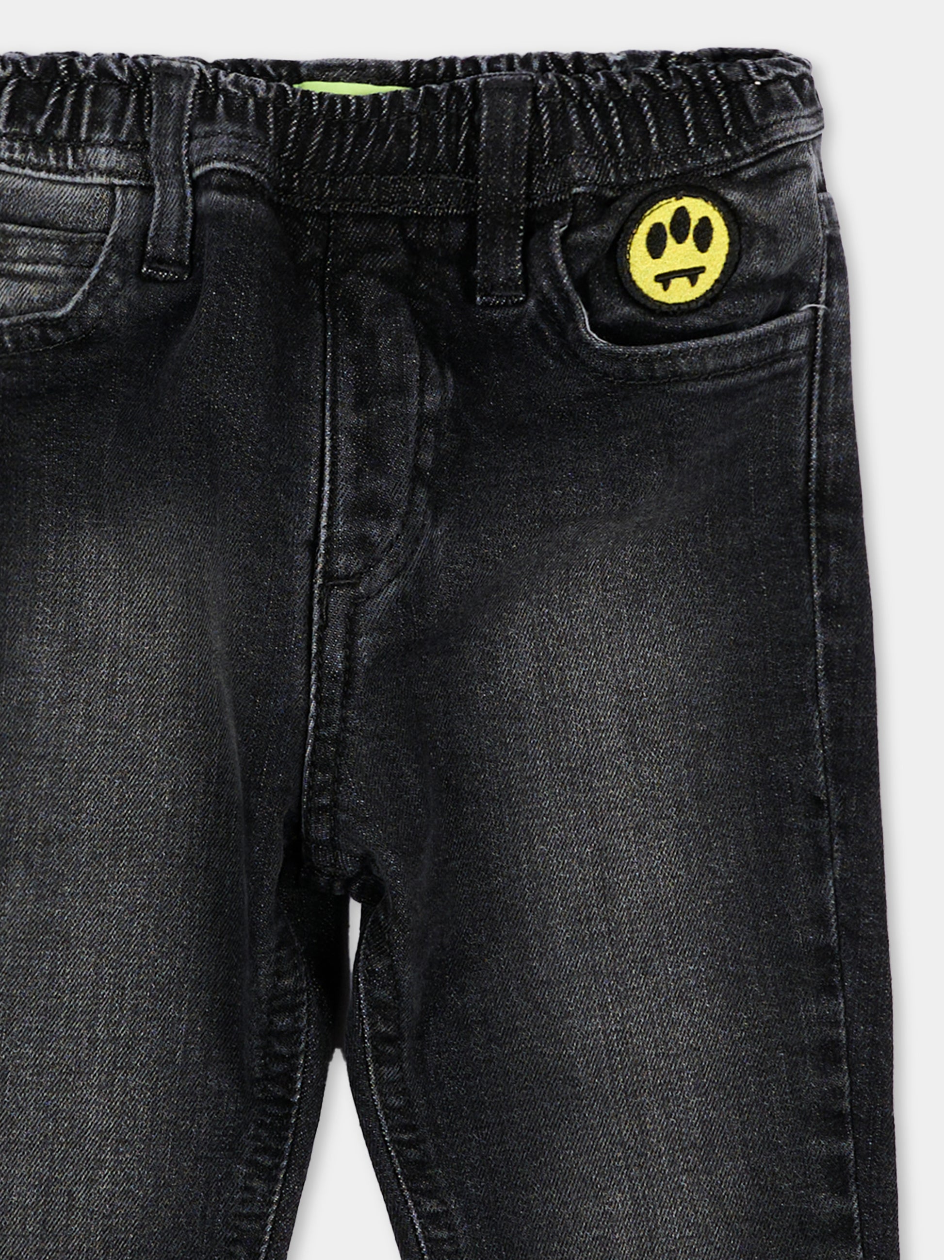 Jeans nero per neonati con logo,Barrow,F6BKUNDP193 411