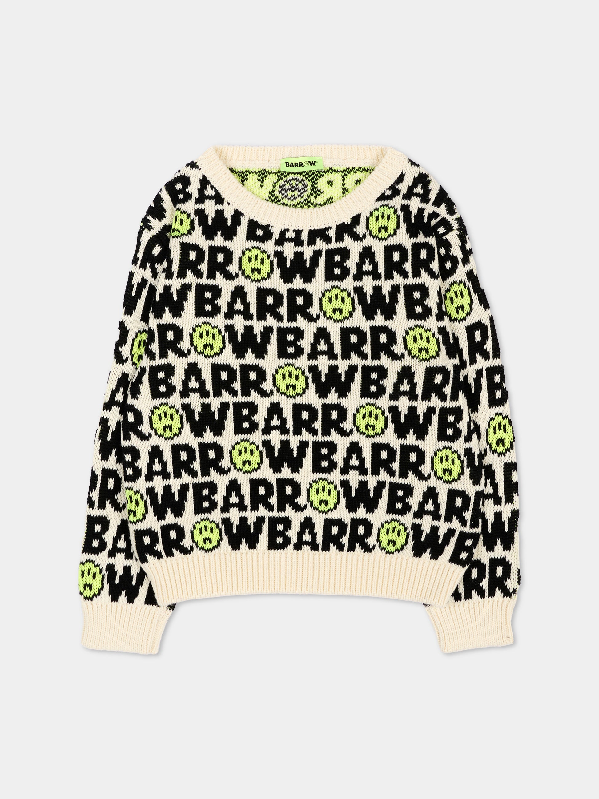Maglione avorio per neonati con logo,Barrow,F6BKUNJP207 013