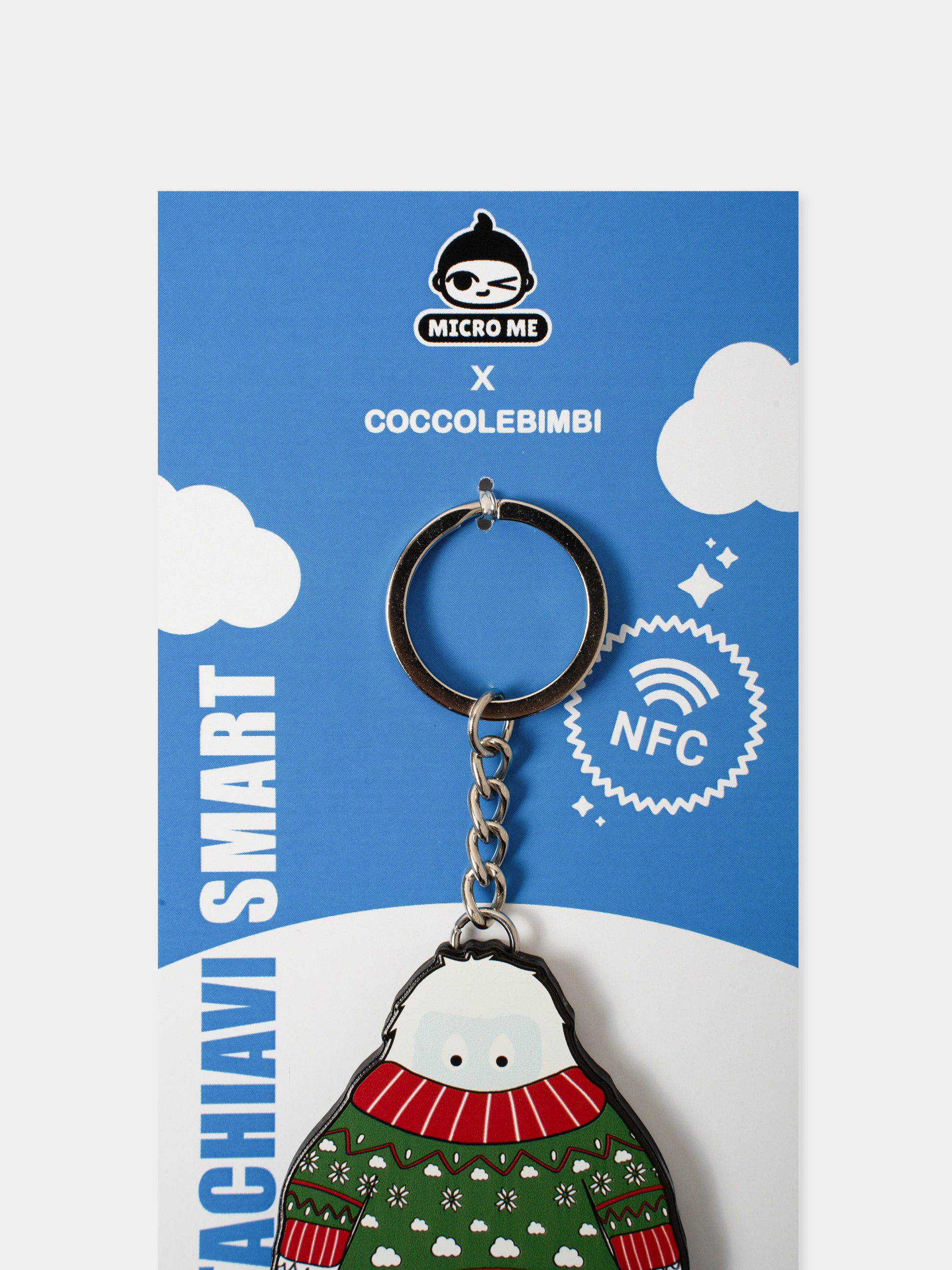 Portachiavi NFC Yeti con maglione per bambini,Coccolebimbi Limited,PORTACHIAVI NFC YETI CON MAGLIONE PER BAMBINI