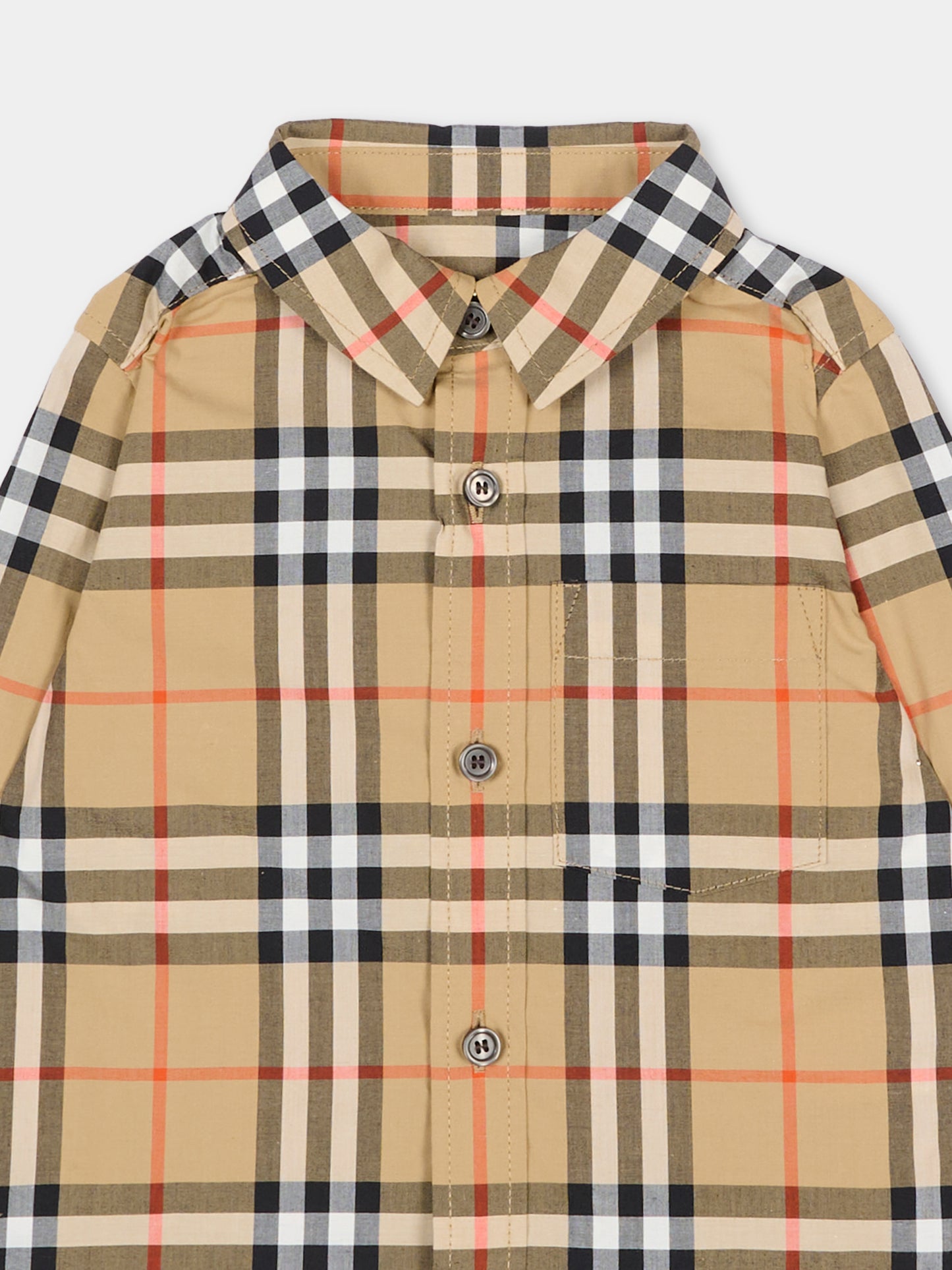 Beige check vintage shirt for Baby Boy