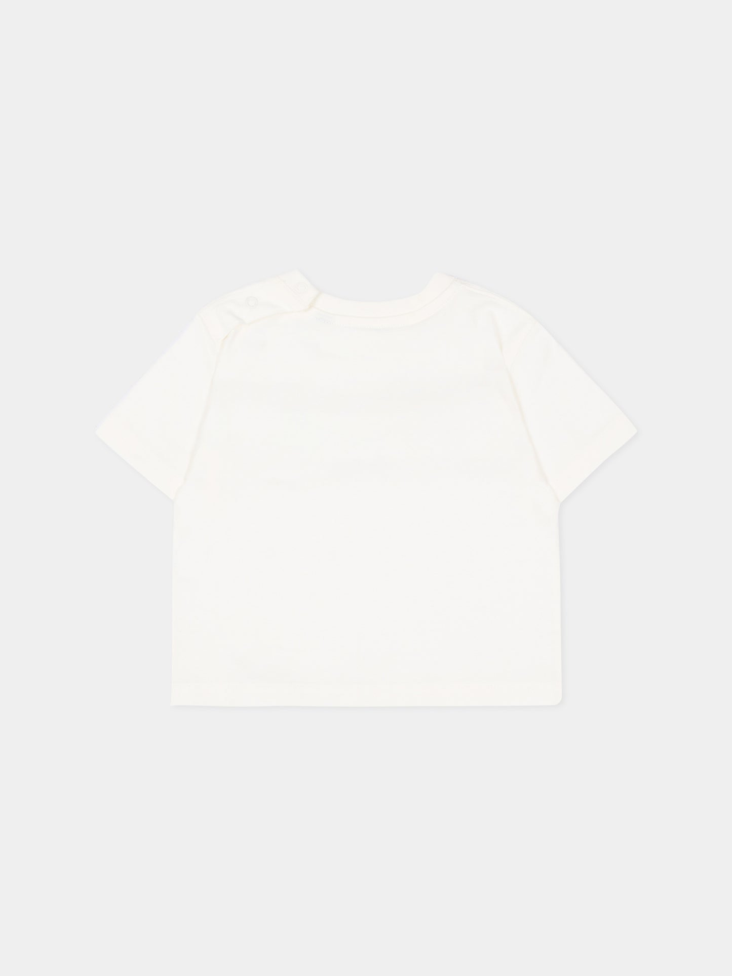 T-shirt avorio per neonati con logo,Burberry Kids,8128300 A2014
