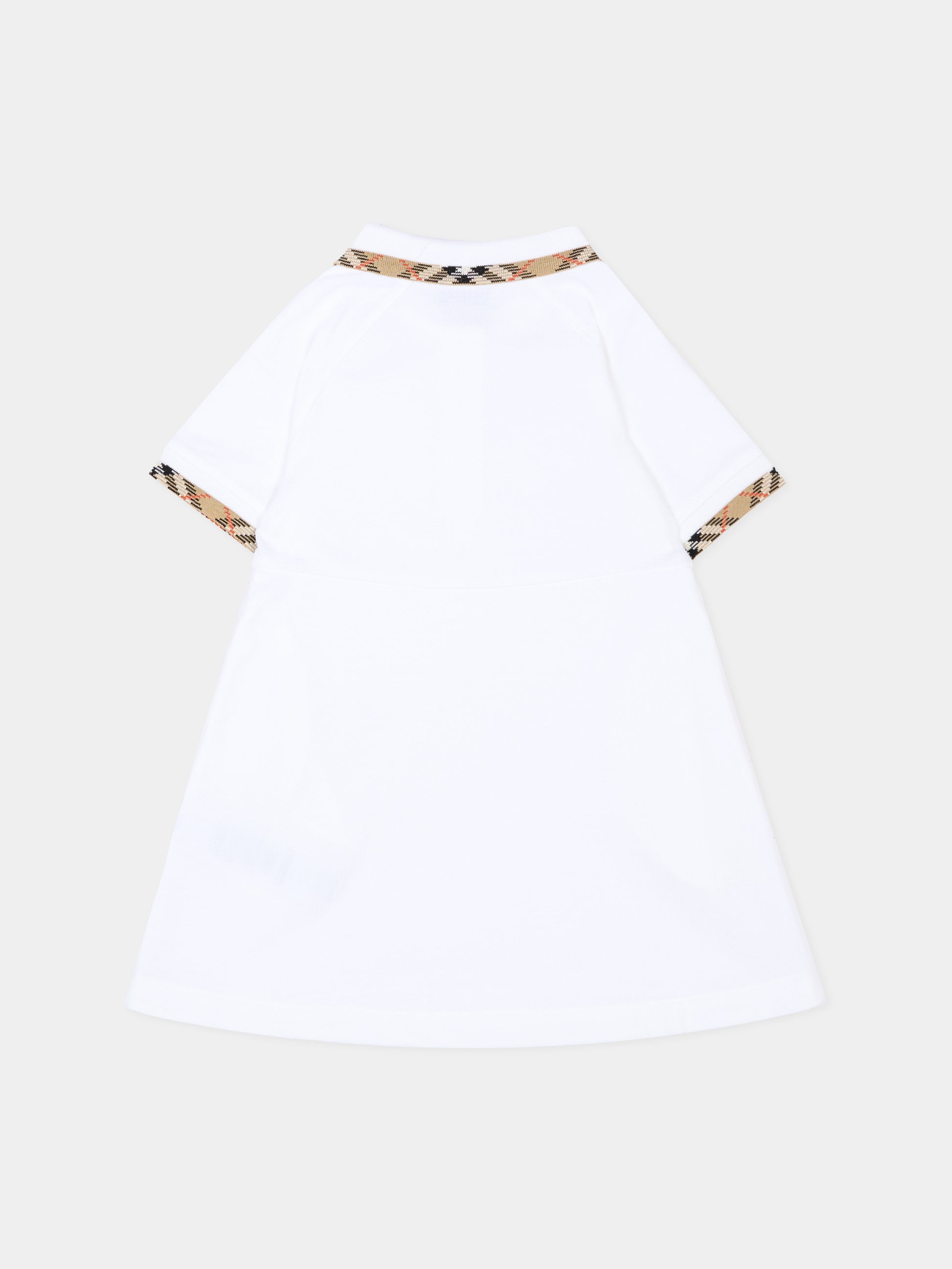 Vestito bianco per neonata con cavaliere equestre,Burberry Kids,8129884 A1464