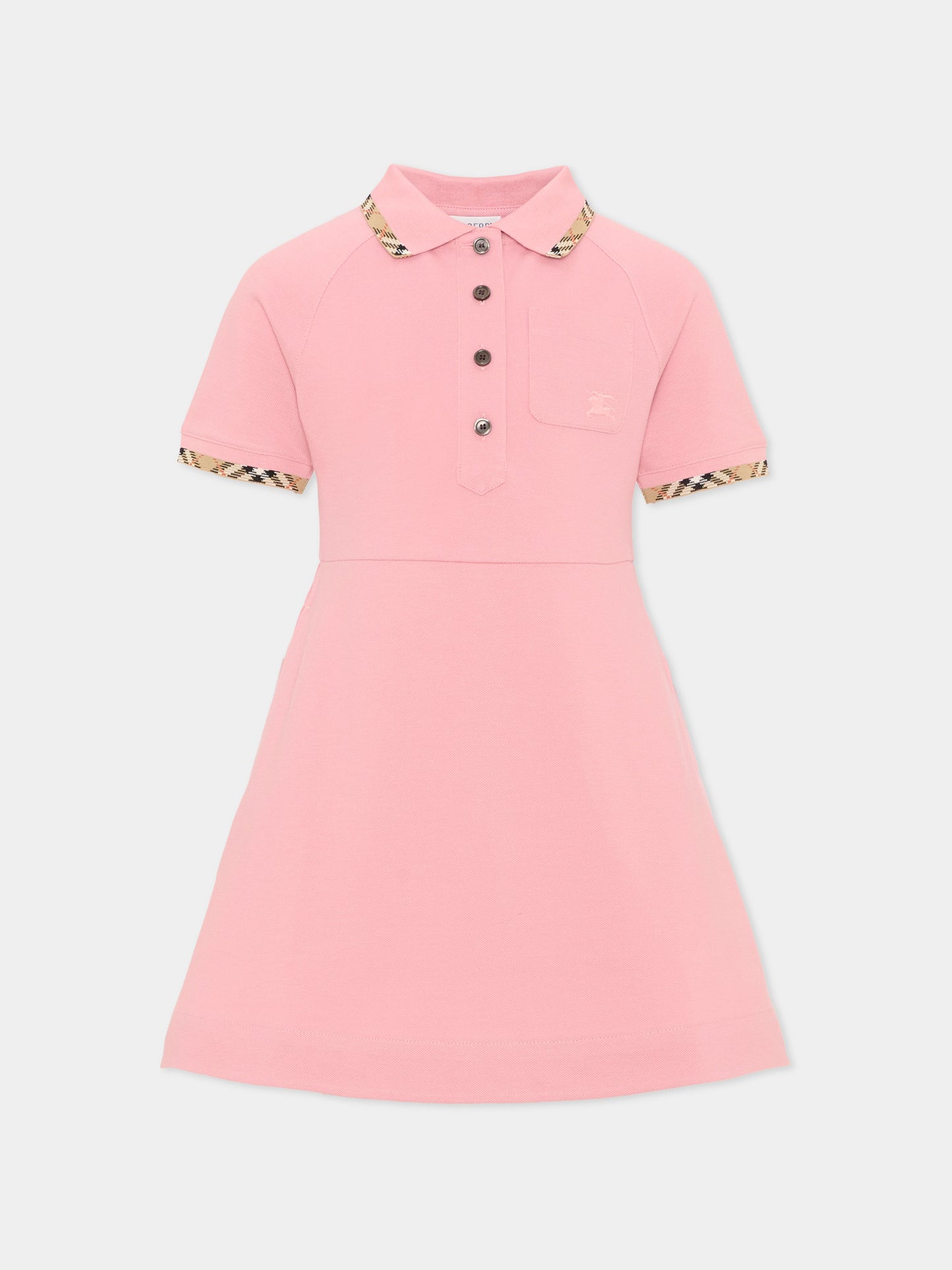 Vestito rosa per bambina con cavaliere equestre,Burberry Kids,8130116 C4159