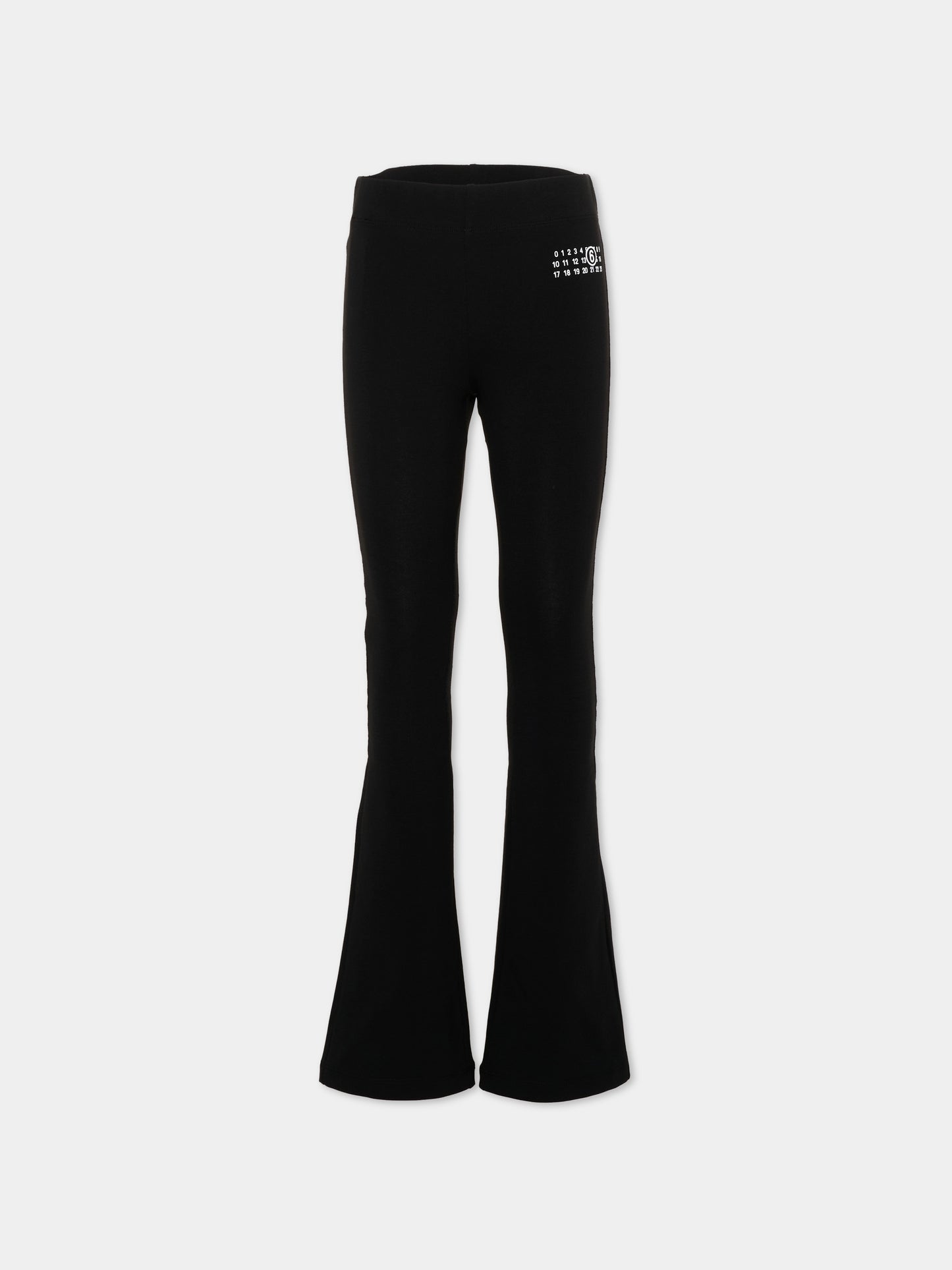 Leggings nero per bambina con logo,Mm6 Maison Margiela,M60699 MM06L M6900