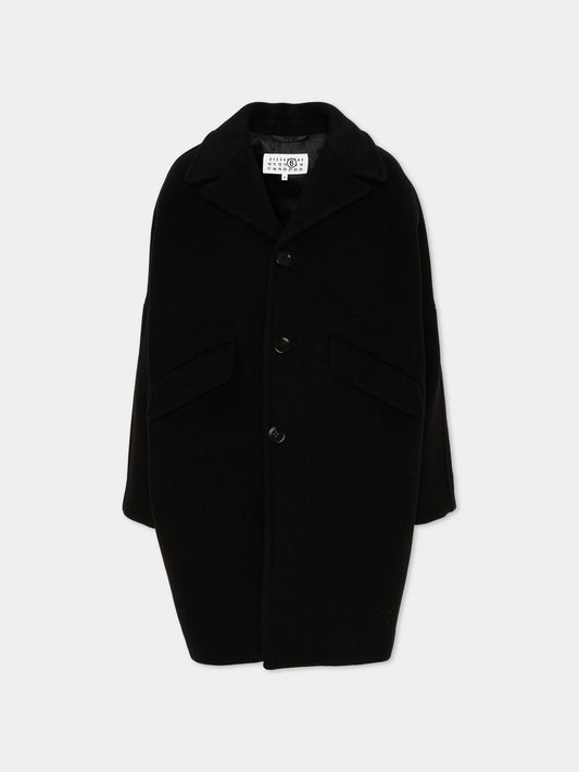 Cappotto nero per bambini,Mm6 Maison Margiela,M60833 MM00W M6900