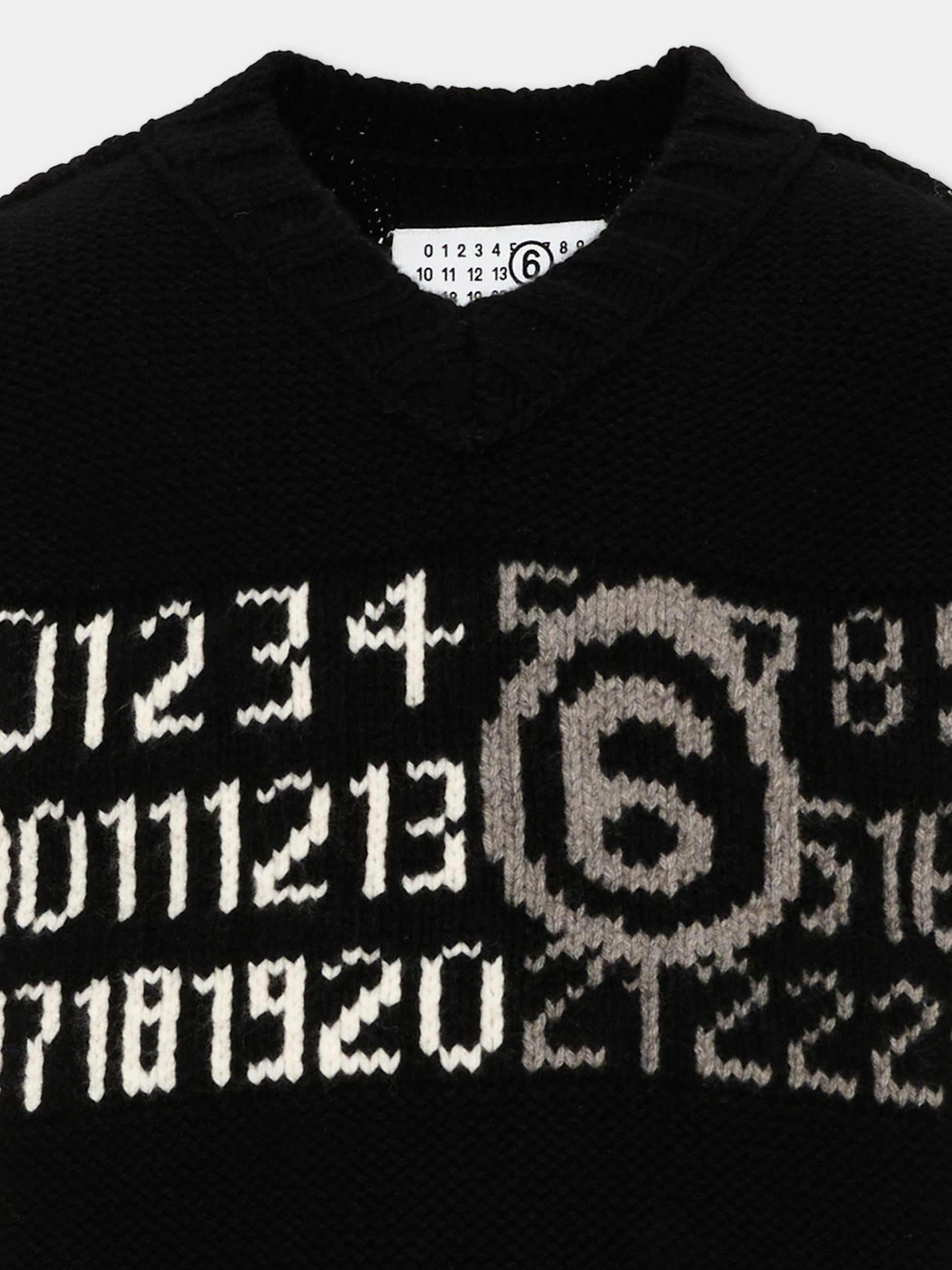 Maglia gilet nera per bambini,Mm6 Maison Margiela,M61049 MM08V M6900