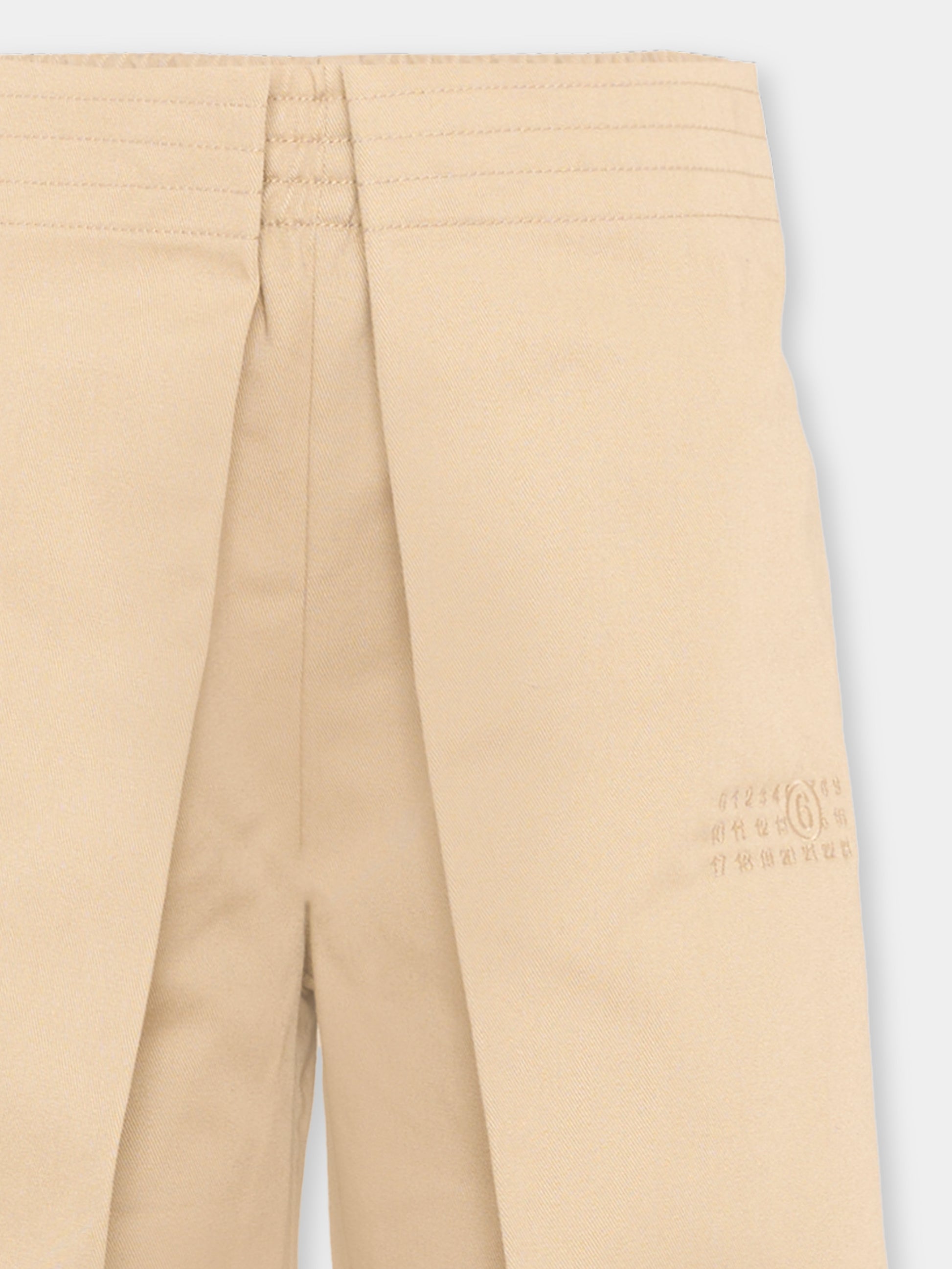 Pantaloni sportivi beige per bambini con logo,Mm6 Maison Margiela,M61100 MM08H M6712