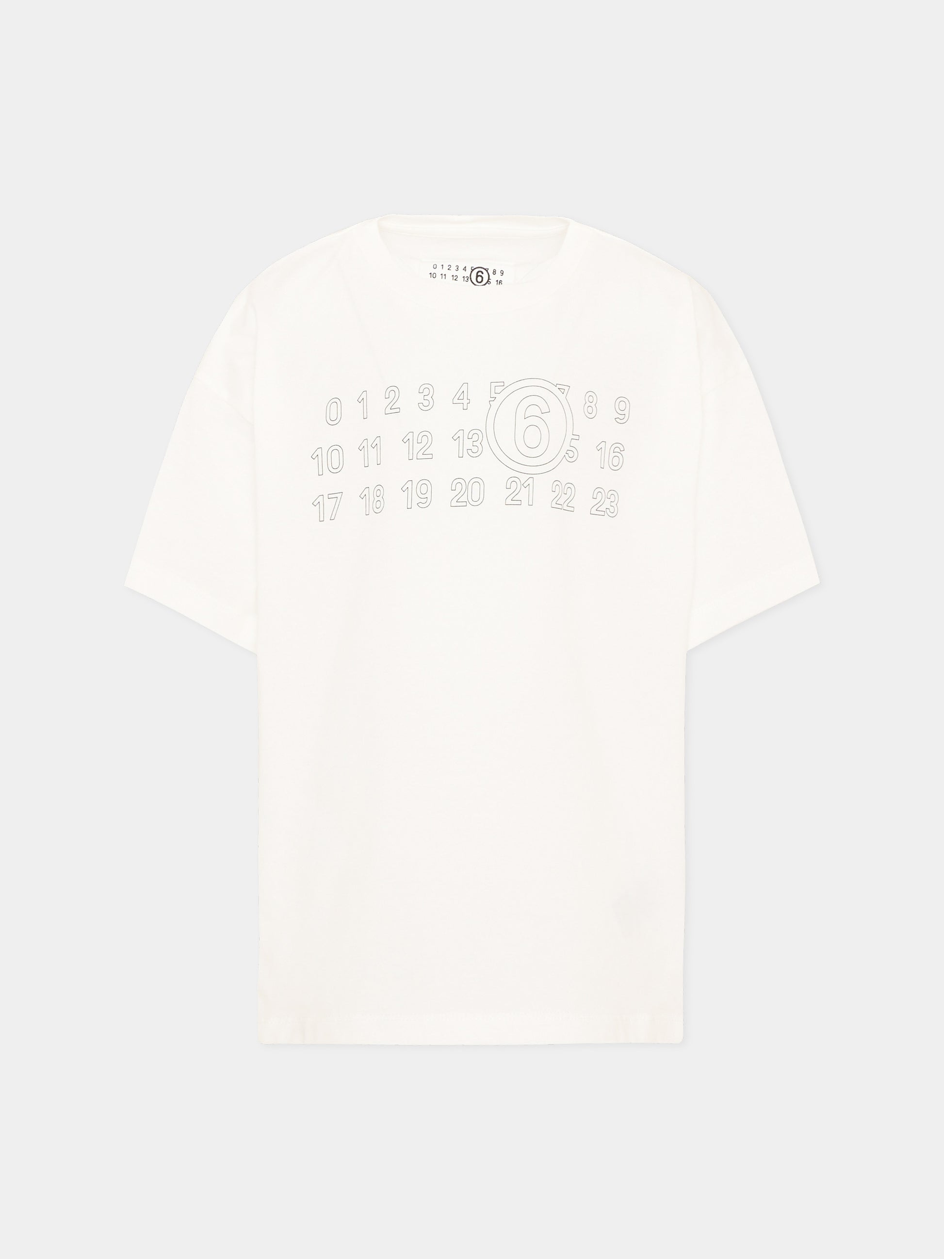 T-Shirt bianca per bambini con logo,Mm6 Maison Margiela,M61117 MM02Y M6102