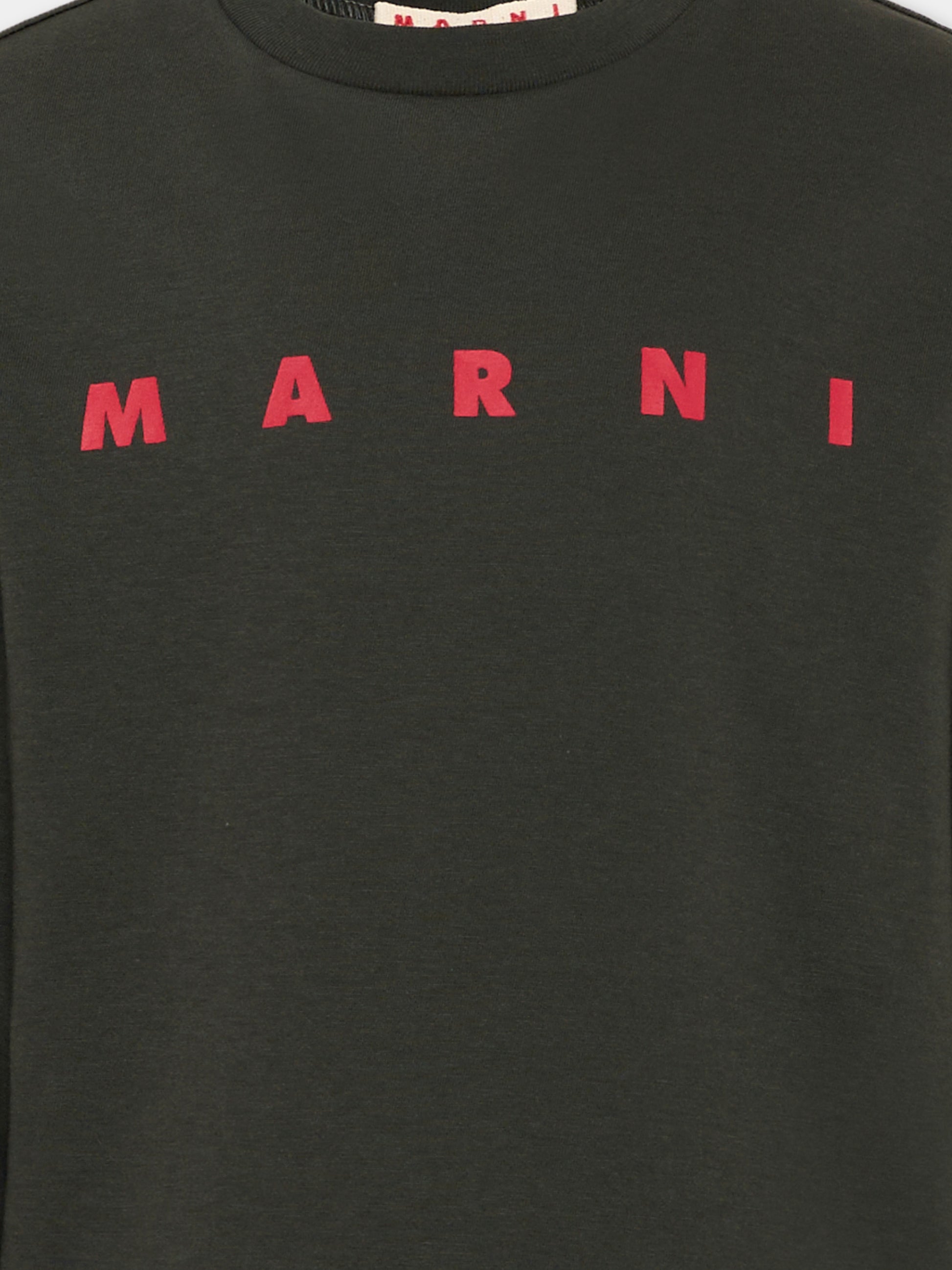 T-Shirt grigia per bambini con logo,Marni Kids,M01603 M00RF 0M924