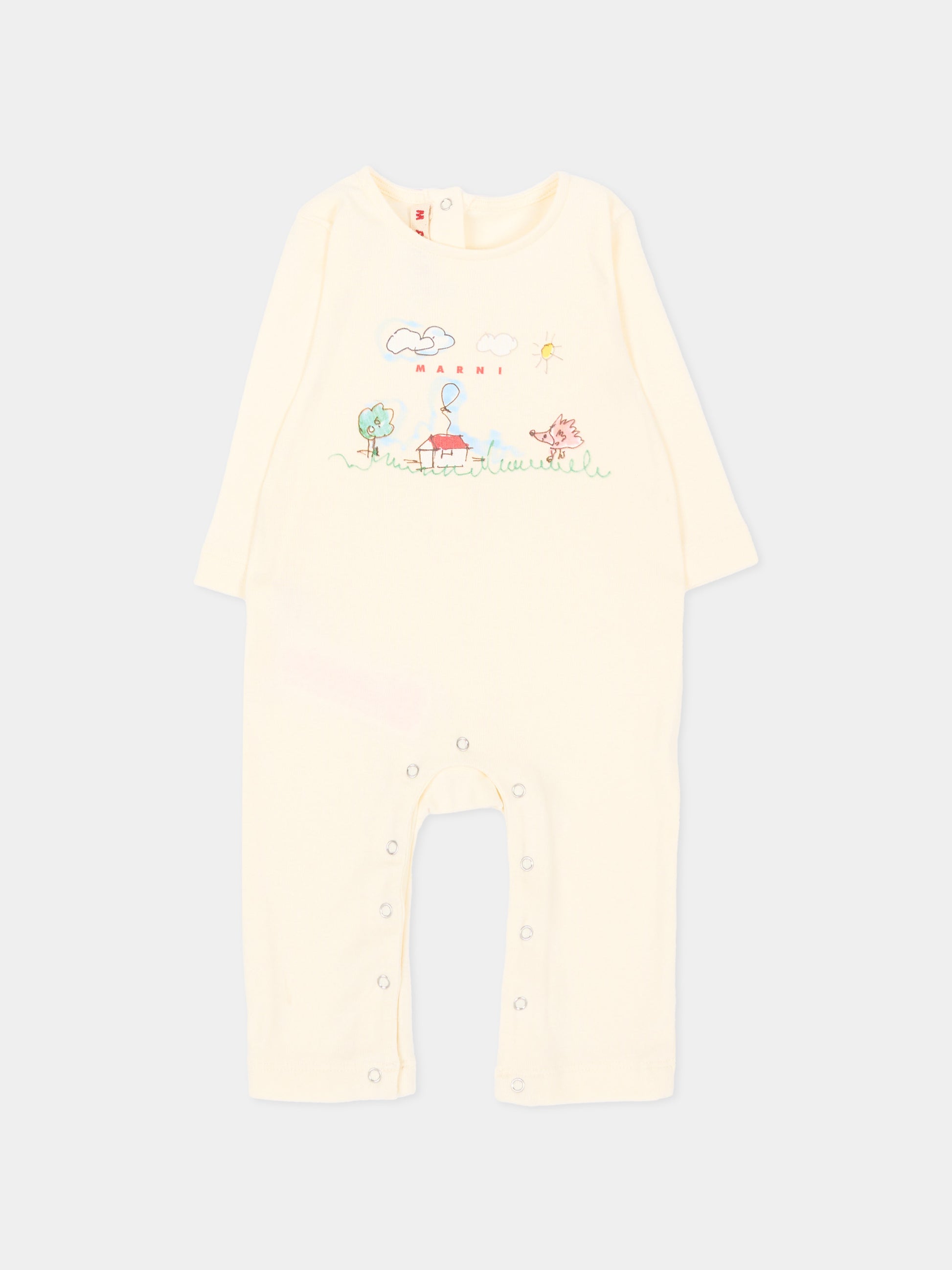Tutina avorio per neonati con stampa,Marni Kids,M01853 M00Y3 0M116