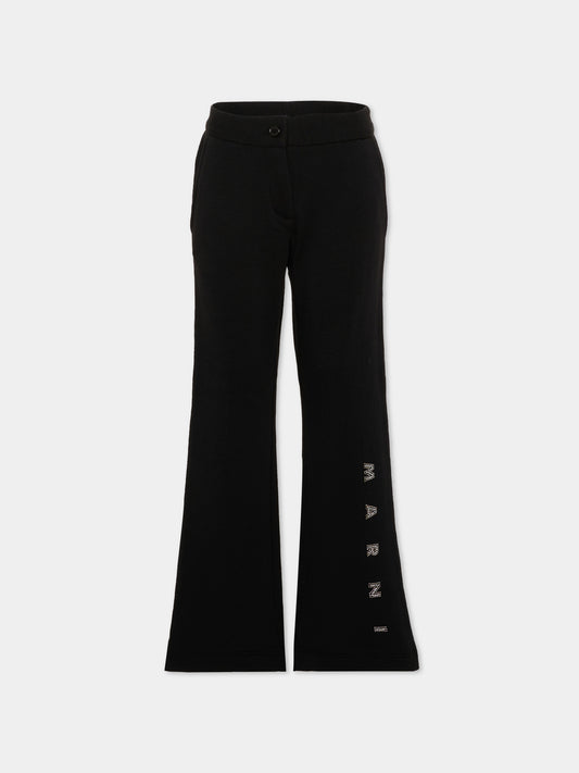 Pantaloni nero per bambina con logo,Marni Kids,M01911 M00SH 0M900