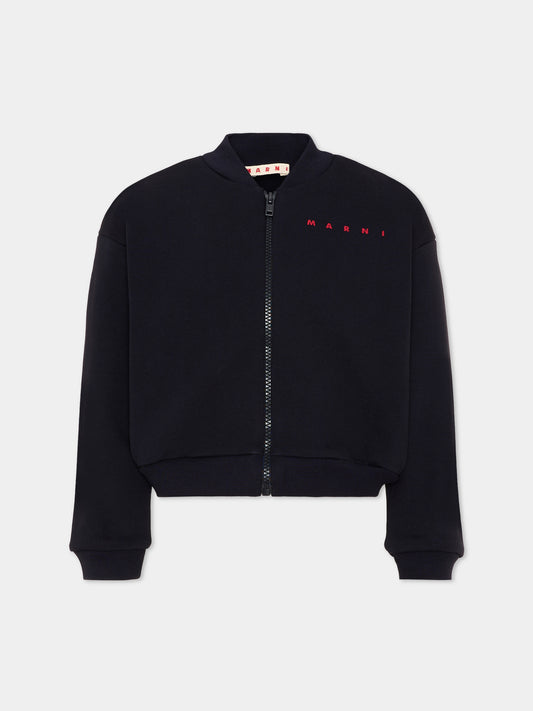 Bomber blu per bambina con logo,Marni Kids,M01992 M00V0 0M862