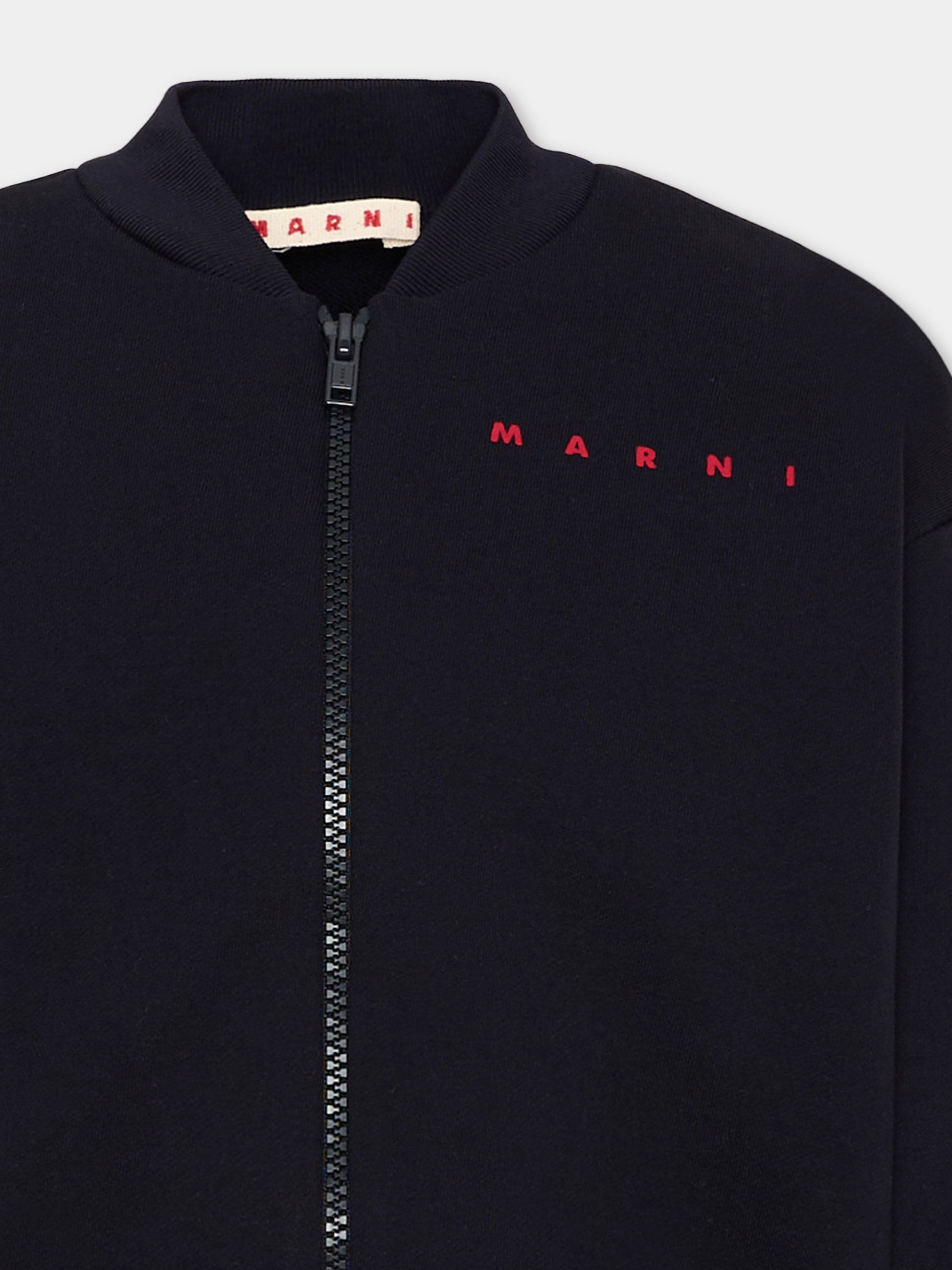 Bomber blu per bambina con logo,Marni Kids,M01992 M00V0 0M862