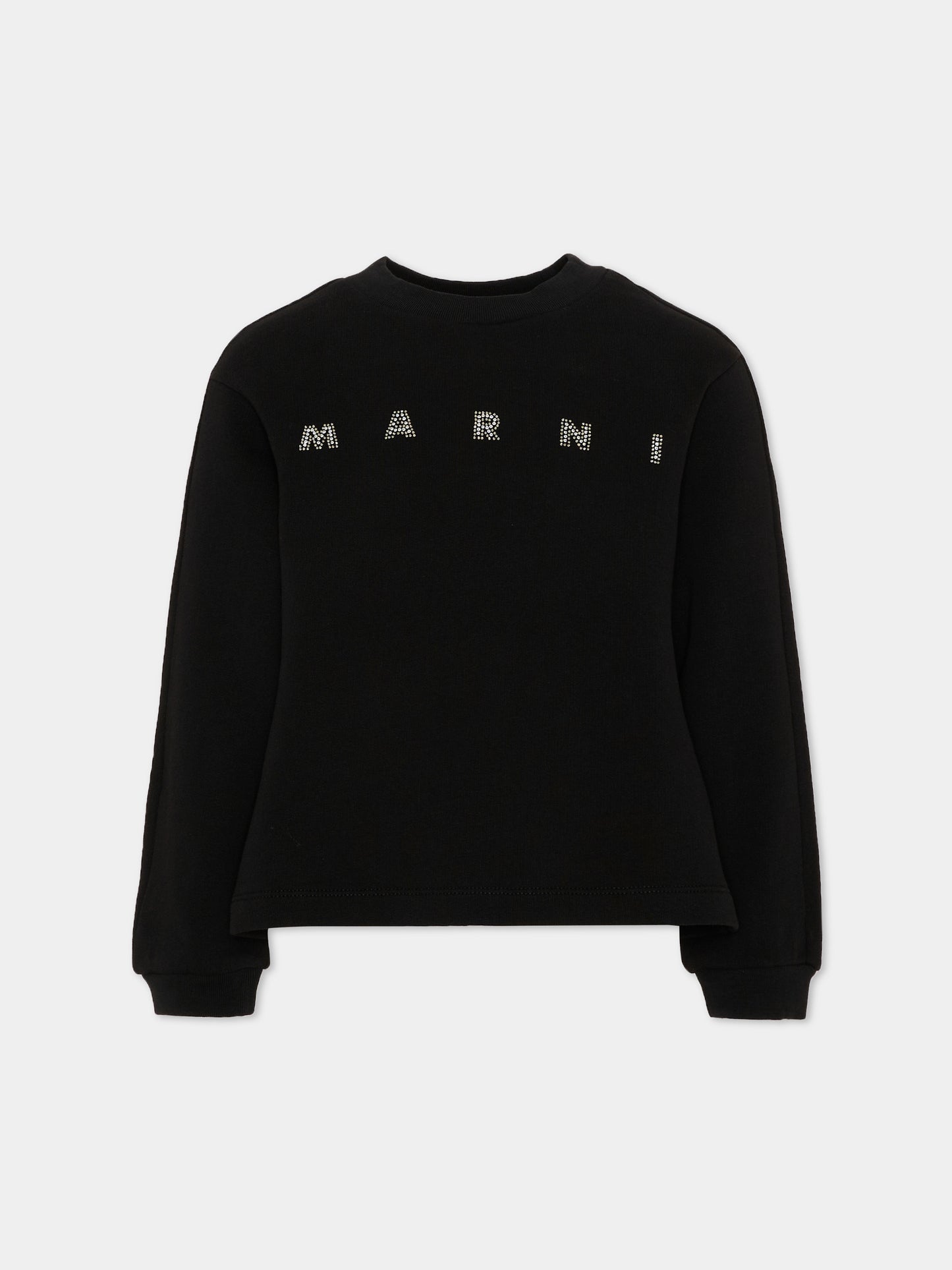 Felpa nera per bambina con logo,Marni Kids,M02016 M00SH 0M900