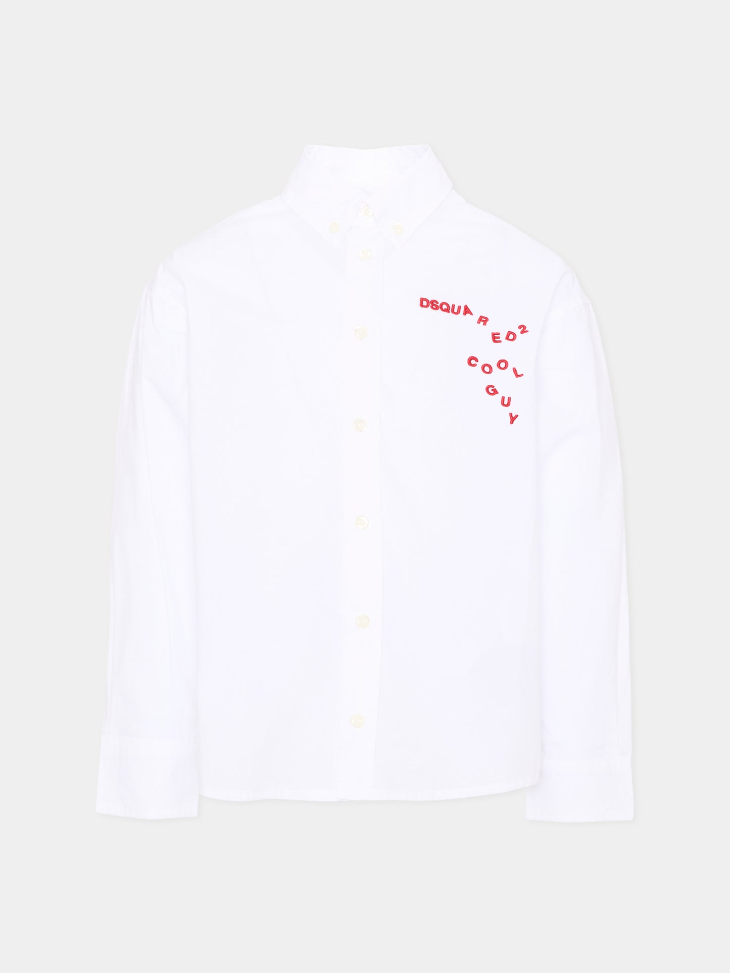 Camicia bianca per bambino con logo,Dsquared2,DQ3403 D0AJ0 DQ100