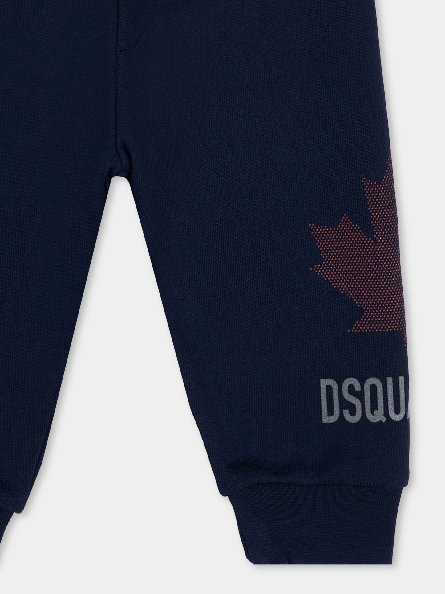 Pantaloni sportivi blu per neonati con logo,Dsquared2,DQ3505 D0AJ6 DQ864