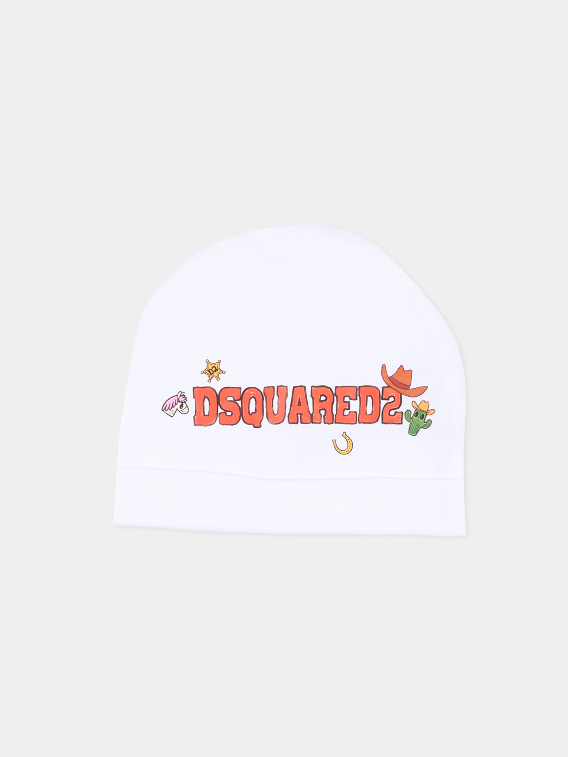 Set tutine bianco per neonati con logo,Dsquared2,DQ3514 D0A8U DQ100