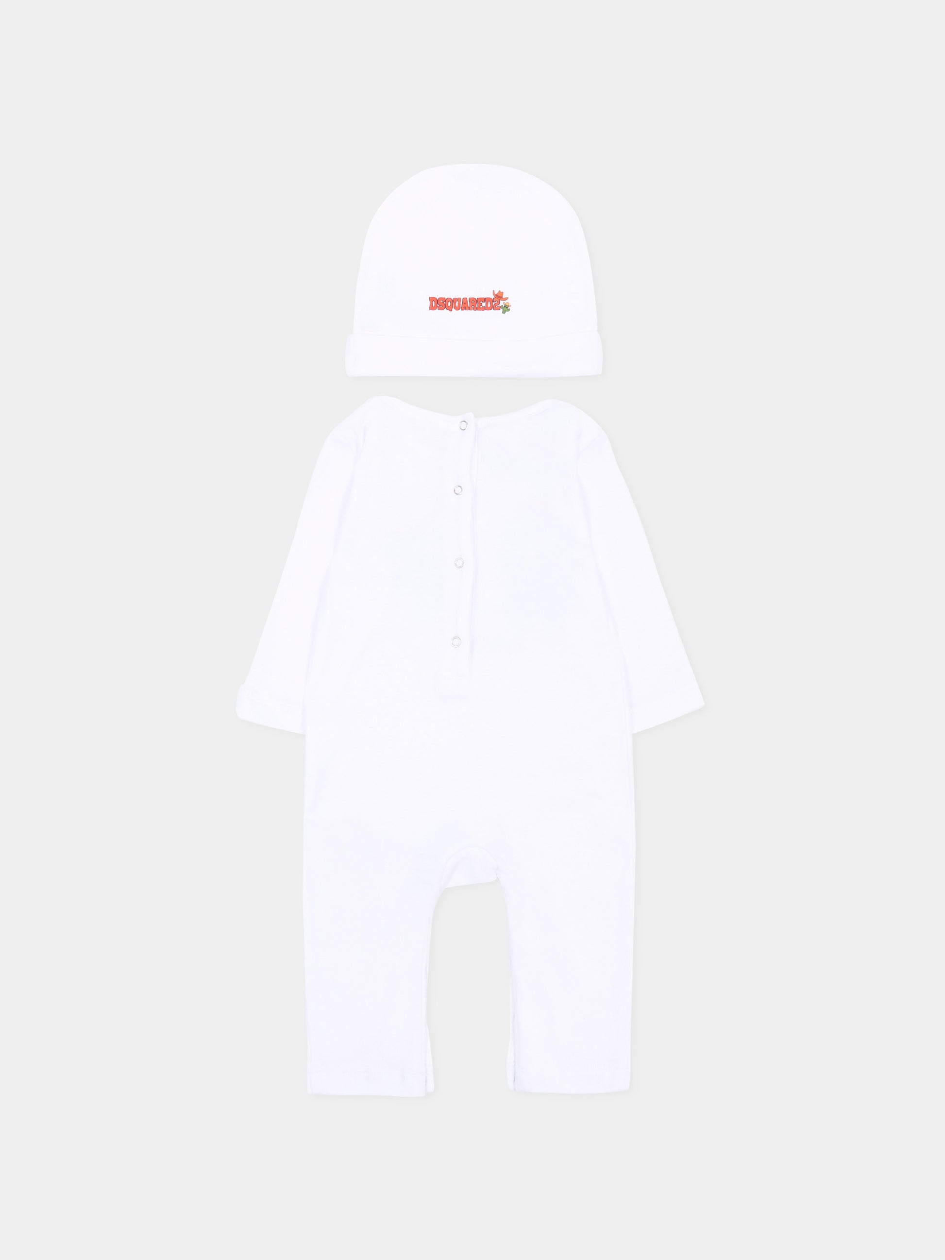 Set tutina bianco per neonati con cowboy,Dsquared2,DQ3515 D0A8U DQ100