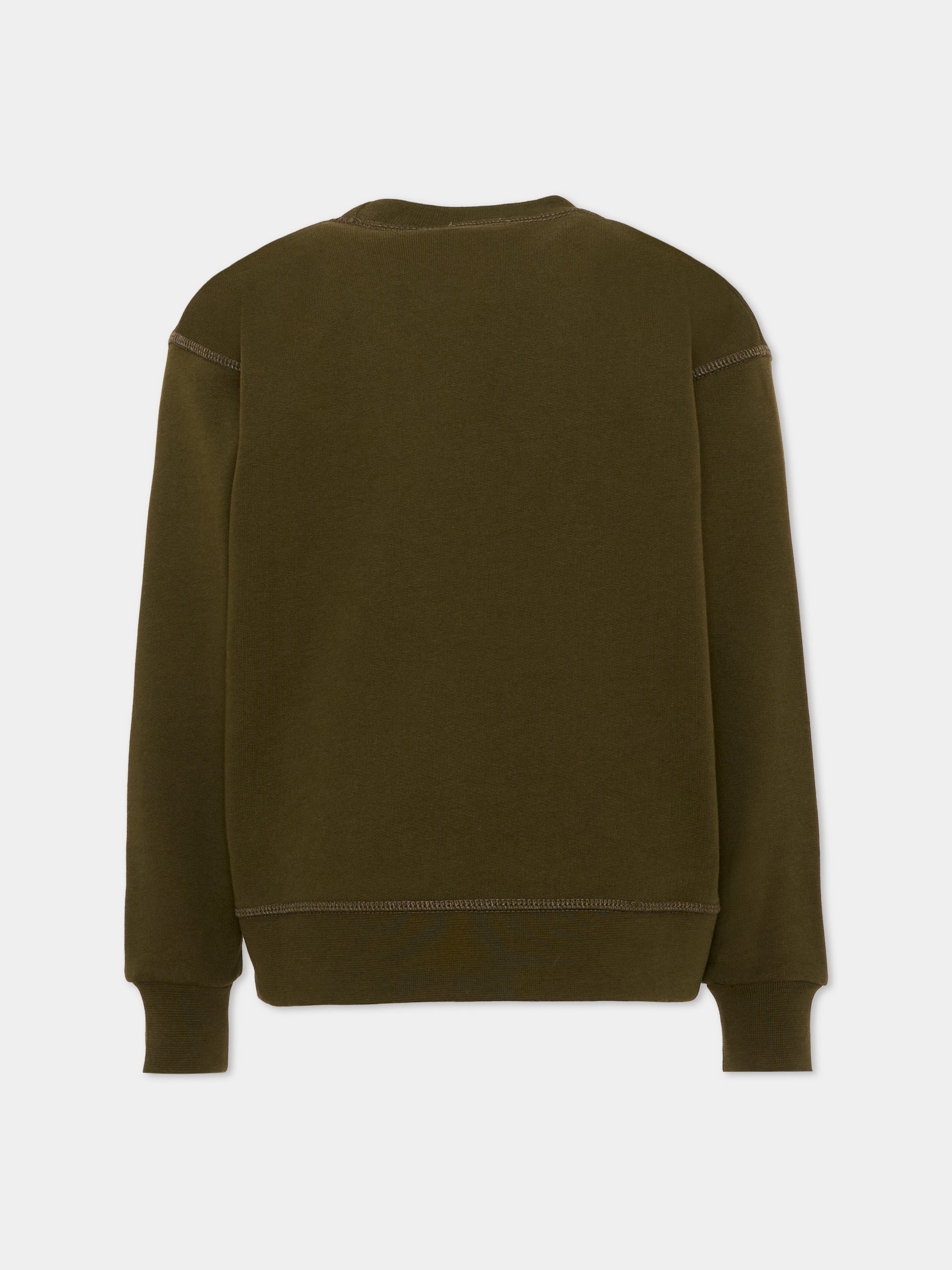 Felpa verde per bambini con logo,Dsquared2,DQ3561 D0AJ2 DQ558