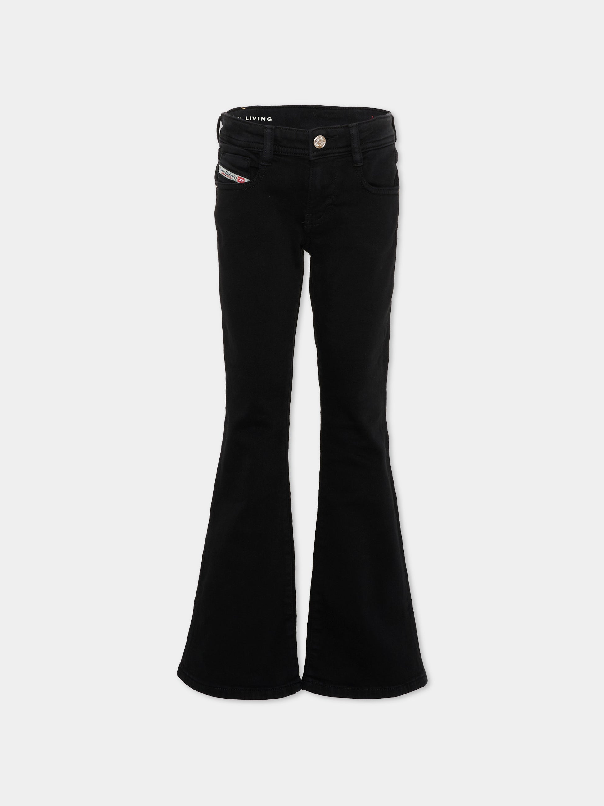 Jeans nero per bambina con logo,Diesel,J02341 KXBR6 K900