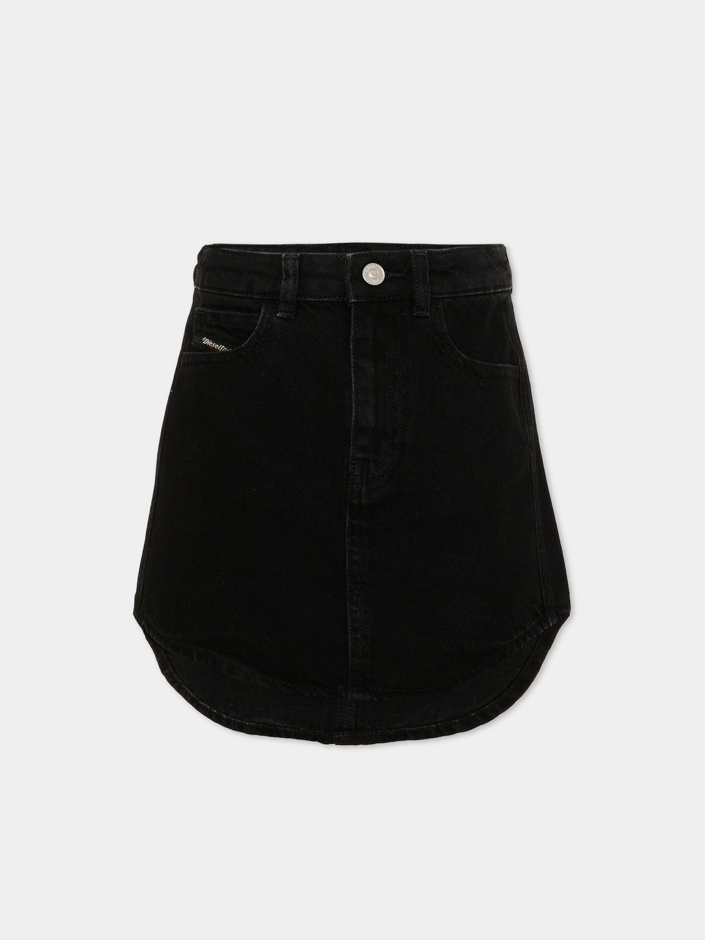 Gonna nera per bambina in denim,Diesel,J02864 KXBUA K02