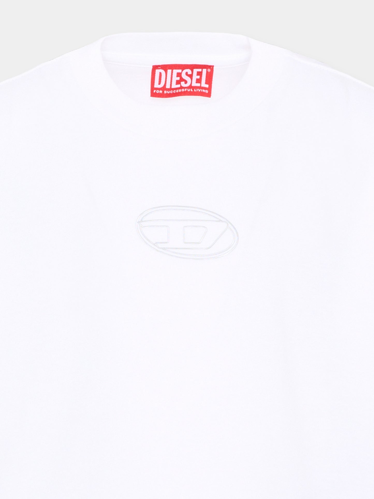 T-Shirt bianca per bambina con logo,Diesel,J02918 00YI9 K100