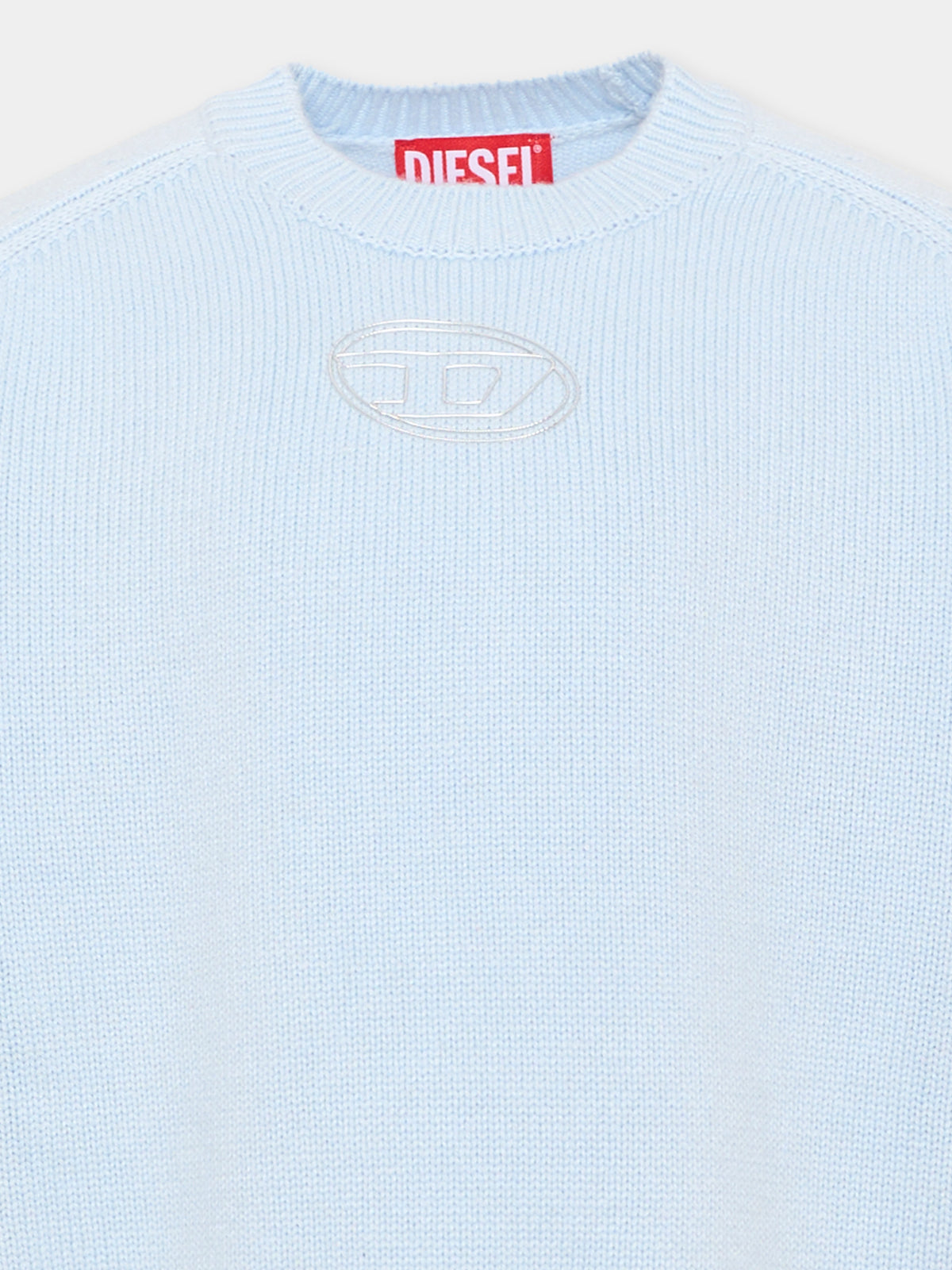 Maglione azzurro per bambina con logo,Diesel,J02931 KYAYX K80U