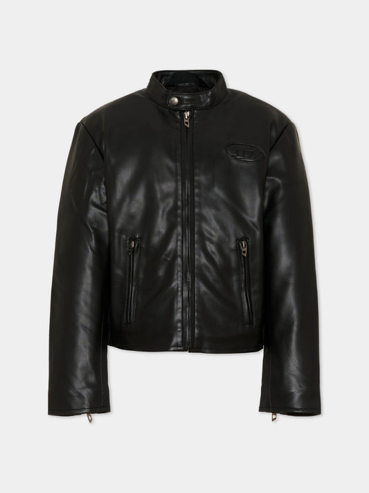 Giubbotto nero per bambino con logo,Diesel,J02945 KXB9D K900