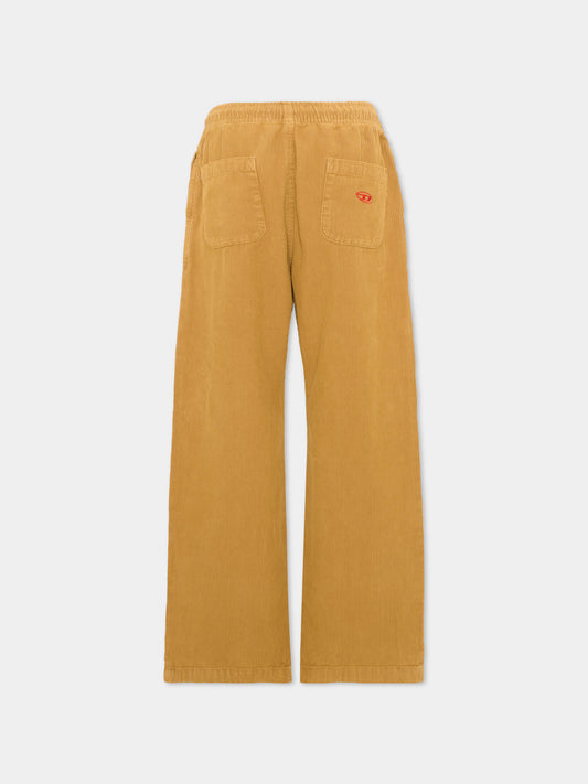 Pantalone cammello con logo per bambino,Diesel,J02982 KXBVA K760