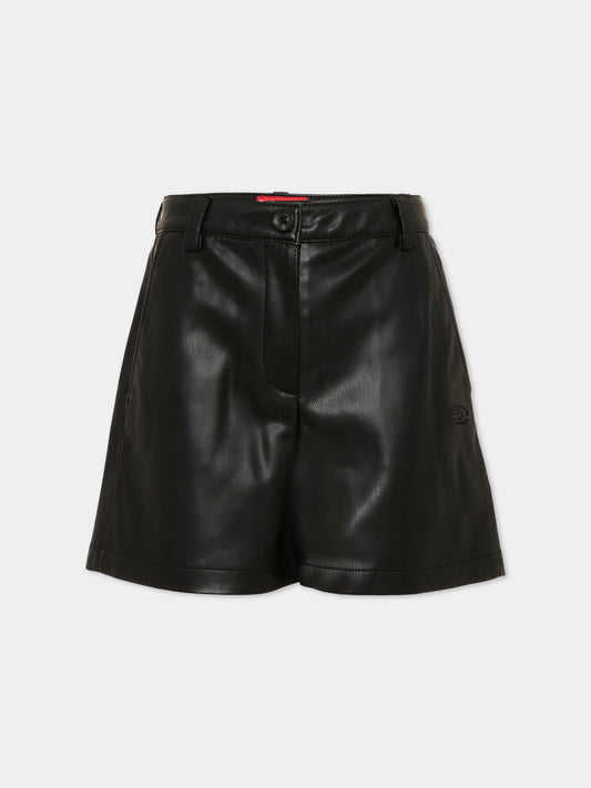 Shorts neri per bambina con logo,Diesel,J03007 KXB9D K900
