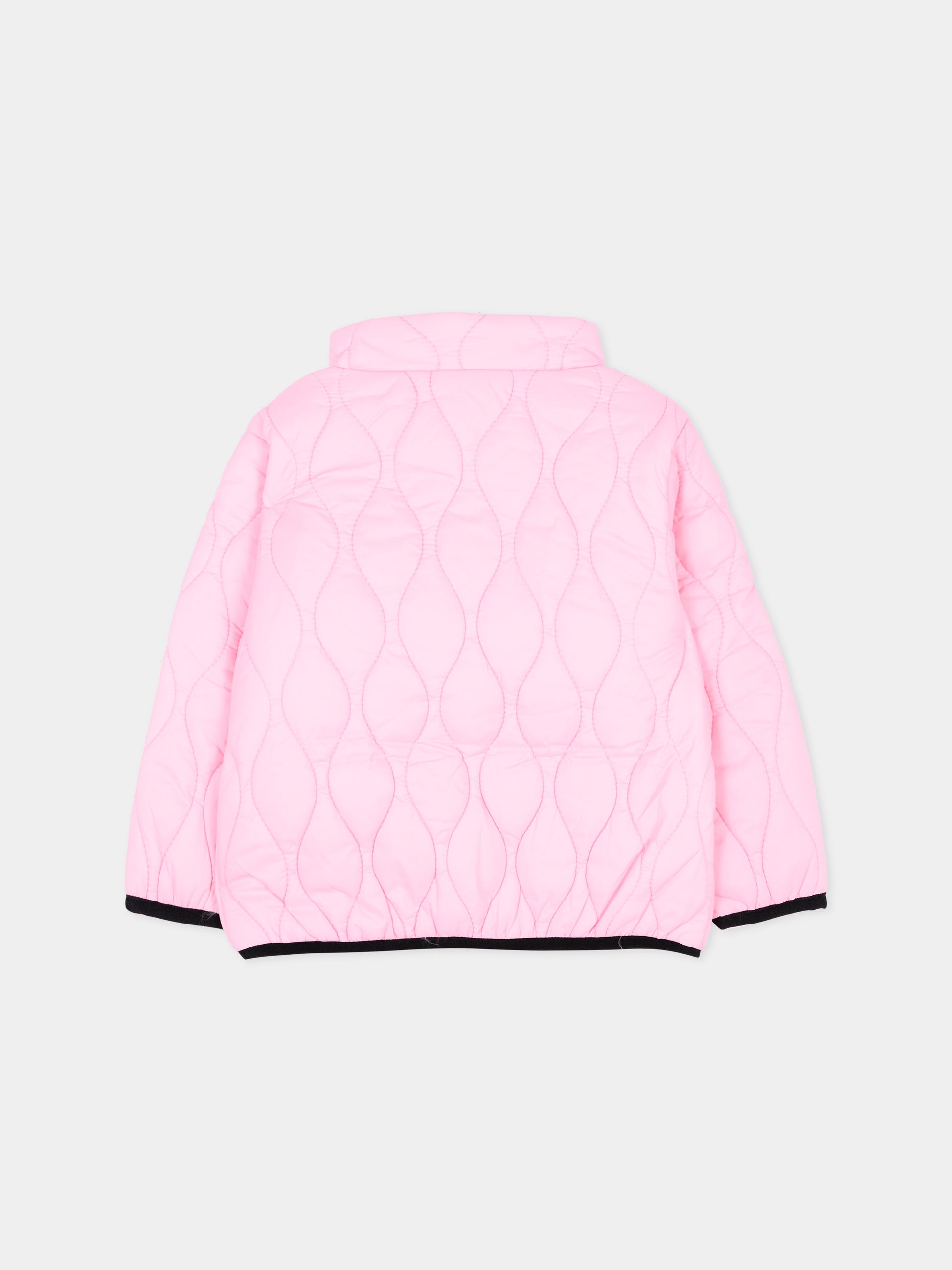 Piumino rosa per neonata trapuntato con logo,Diesel,K00833 KXBS2 K39G