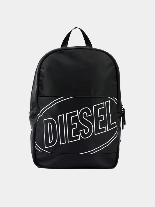Zaino nero per bambini con logo,Diesel,J03136 KXBEW K900