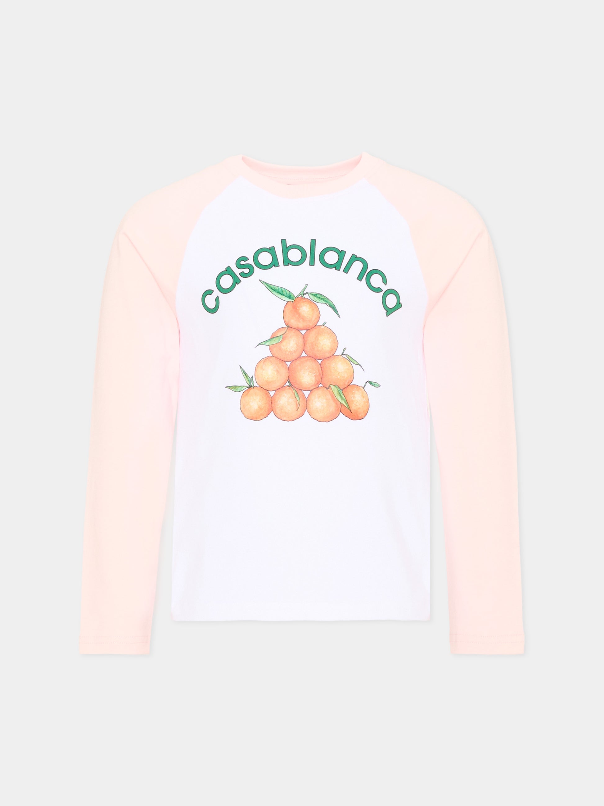 T-Shirt bianca per bambina con arance,Casablanca,K PF26 JTS 099 01