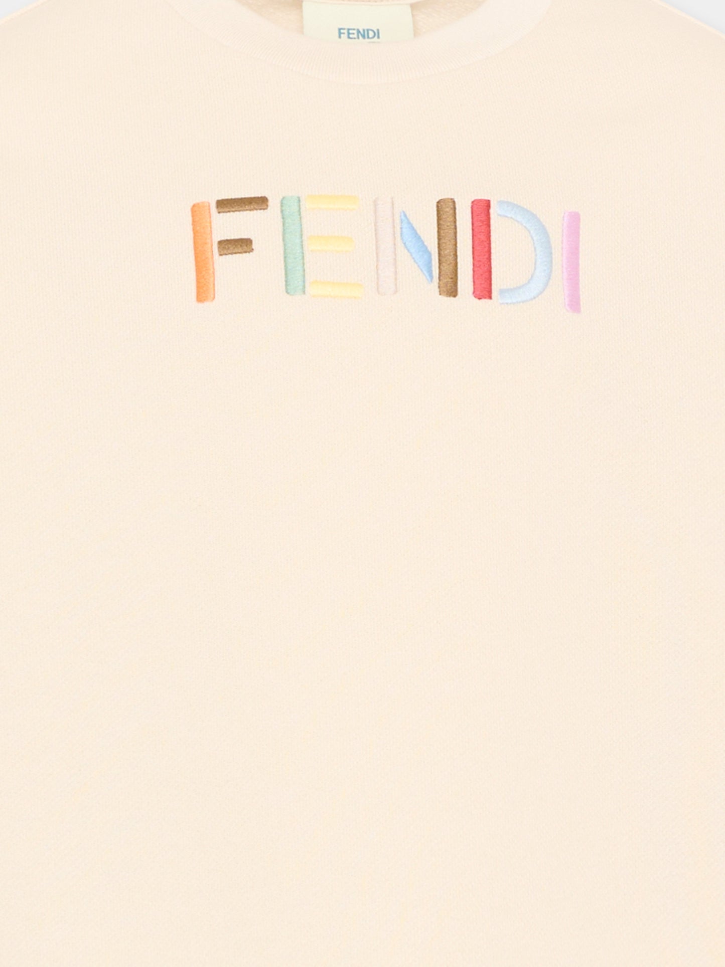 Felpa beige per bambini,Fendi Kids,JUH114 5V0 F0XW5