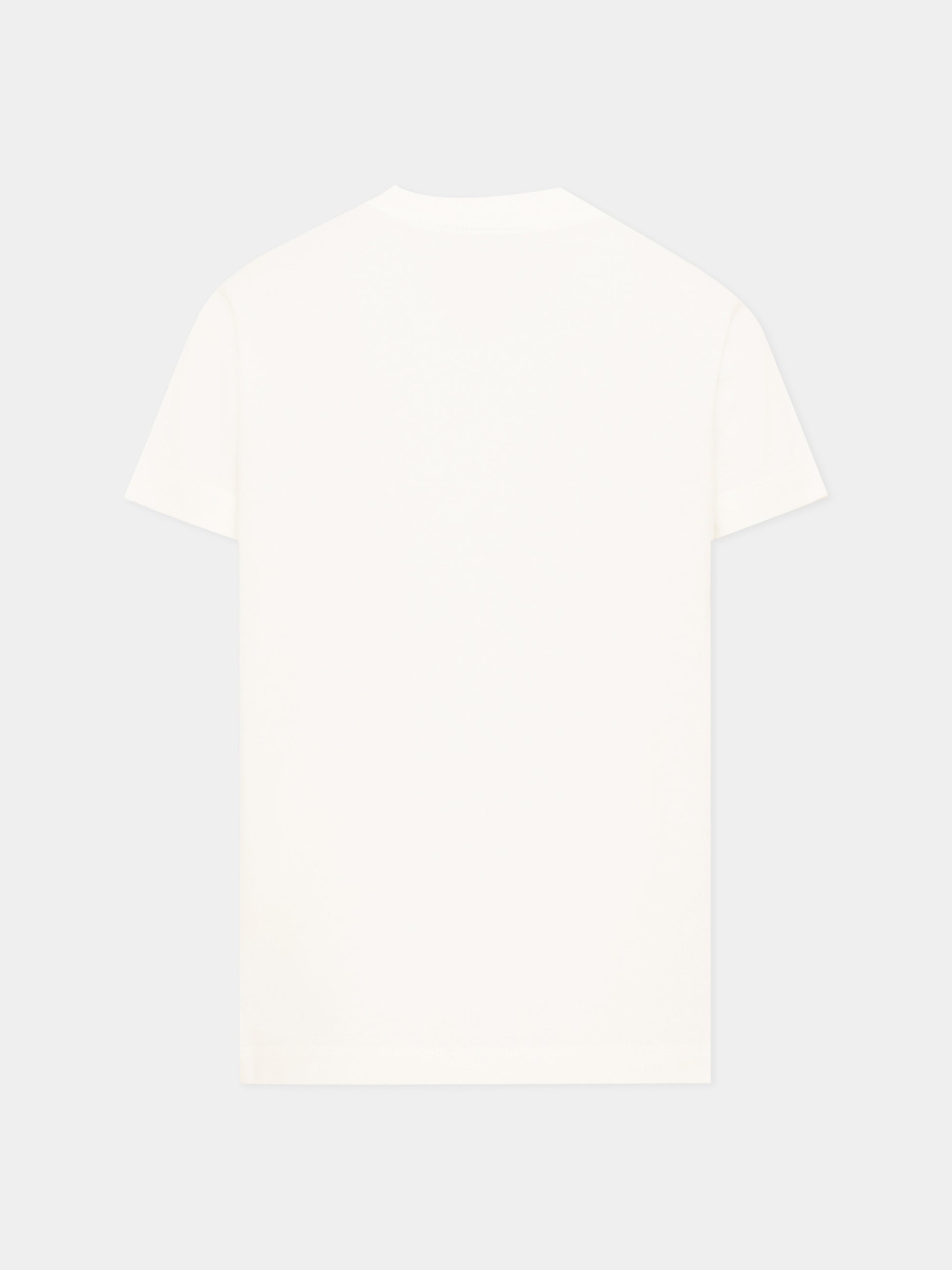 T-Shirt avorio per bambini con logo,Fendi Kids,JUI212 AY8D F1PEY