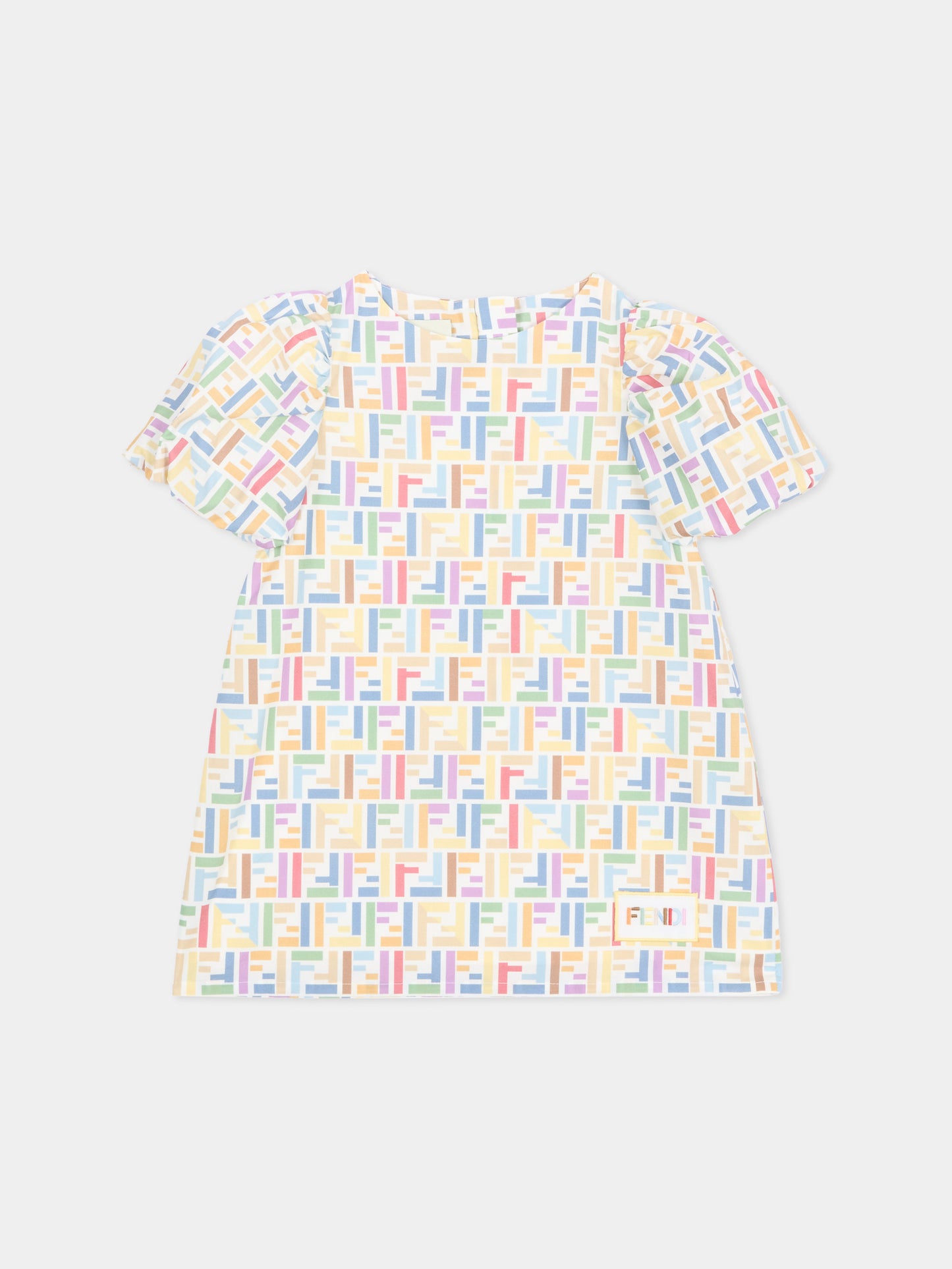 Abito multicolor per neonata con monogram FF,Fendi Kids,BFB631 AJJZ F0ZA0