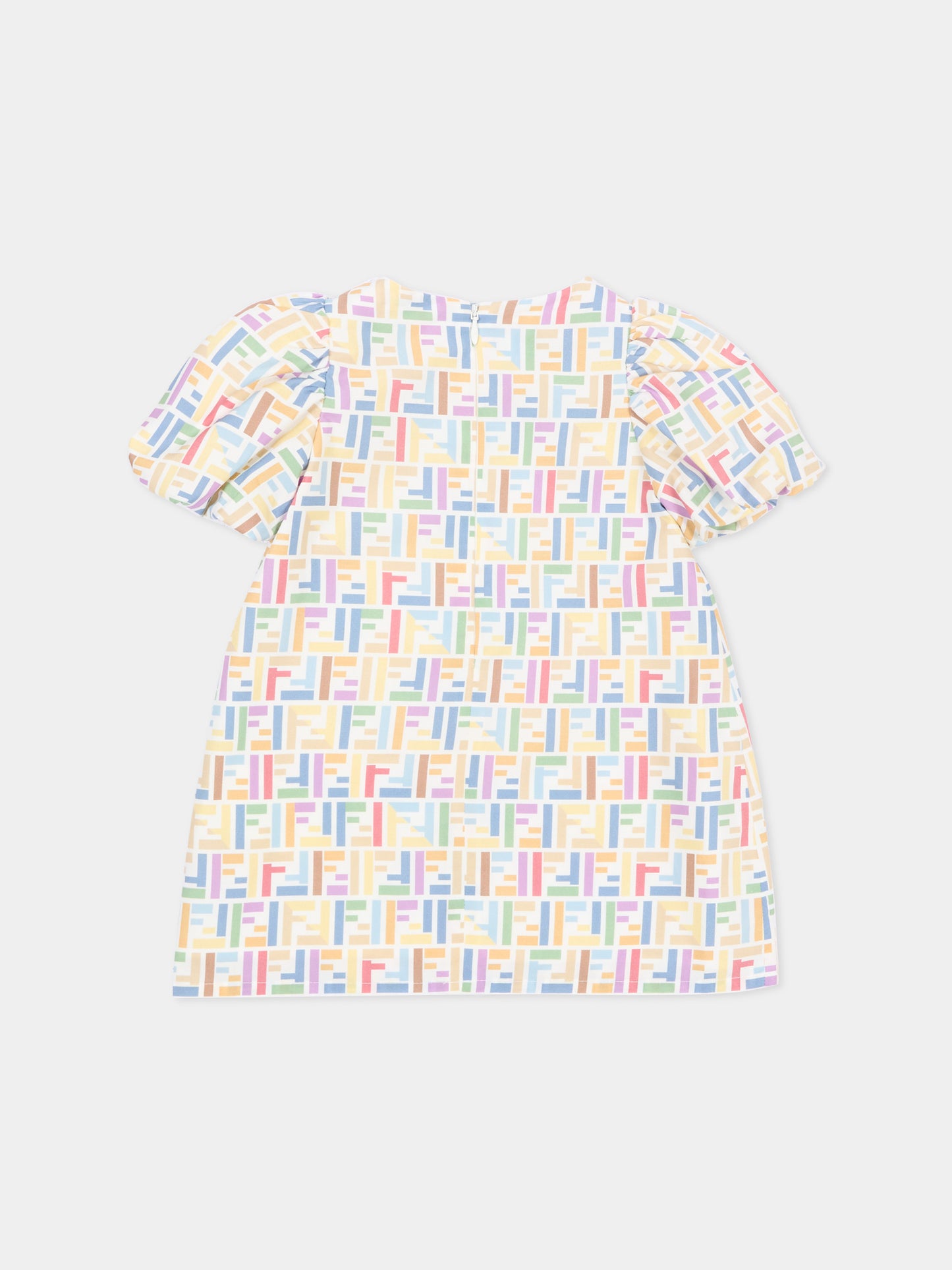 Abito multicolor per neonata con monogram FF,Fendi Kids,BFB631 AJJZ F0ZA0
