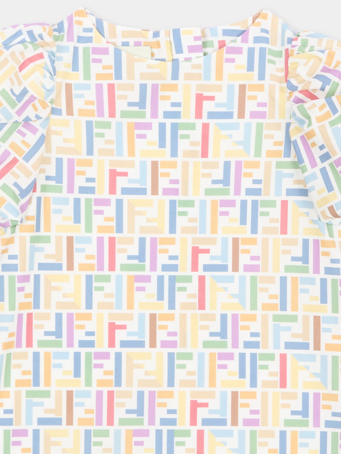 Abito multicolor per neonata con monogram FF,Fendi Kids,BFB631 AJJZ F0ZA0