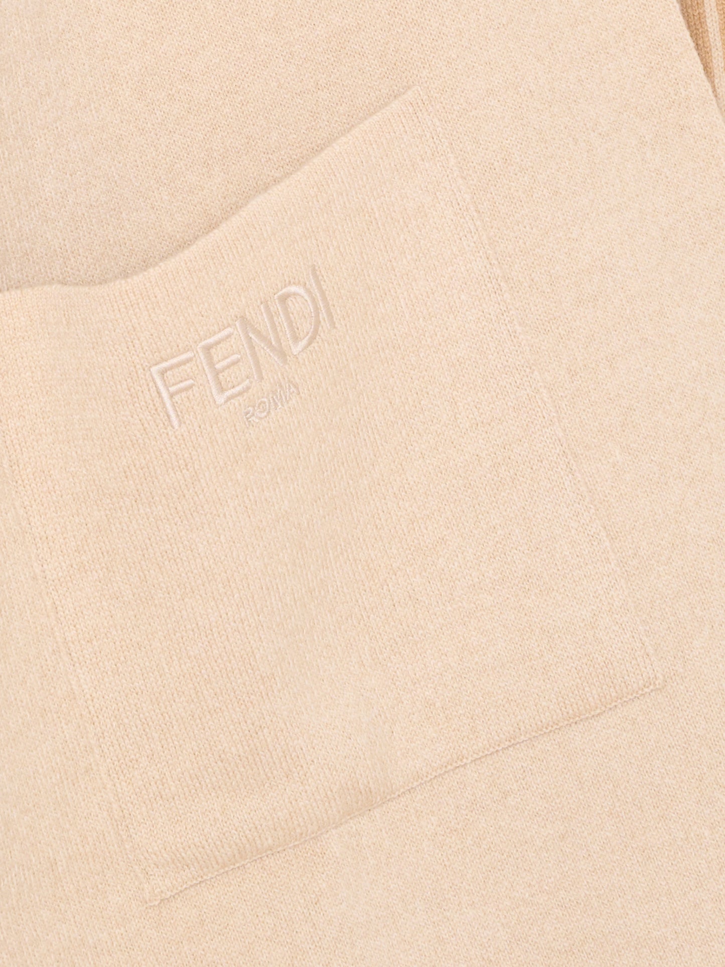 Cappa beige Fendi per bambina con logo,Fendi Kids,JFQ057 AO29 F0AYG