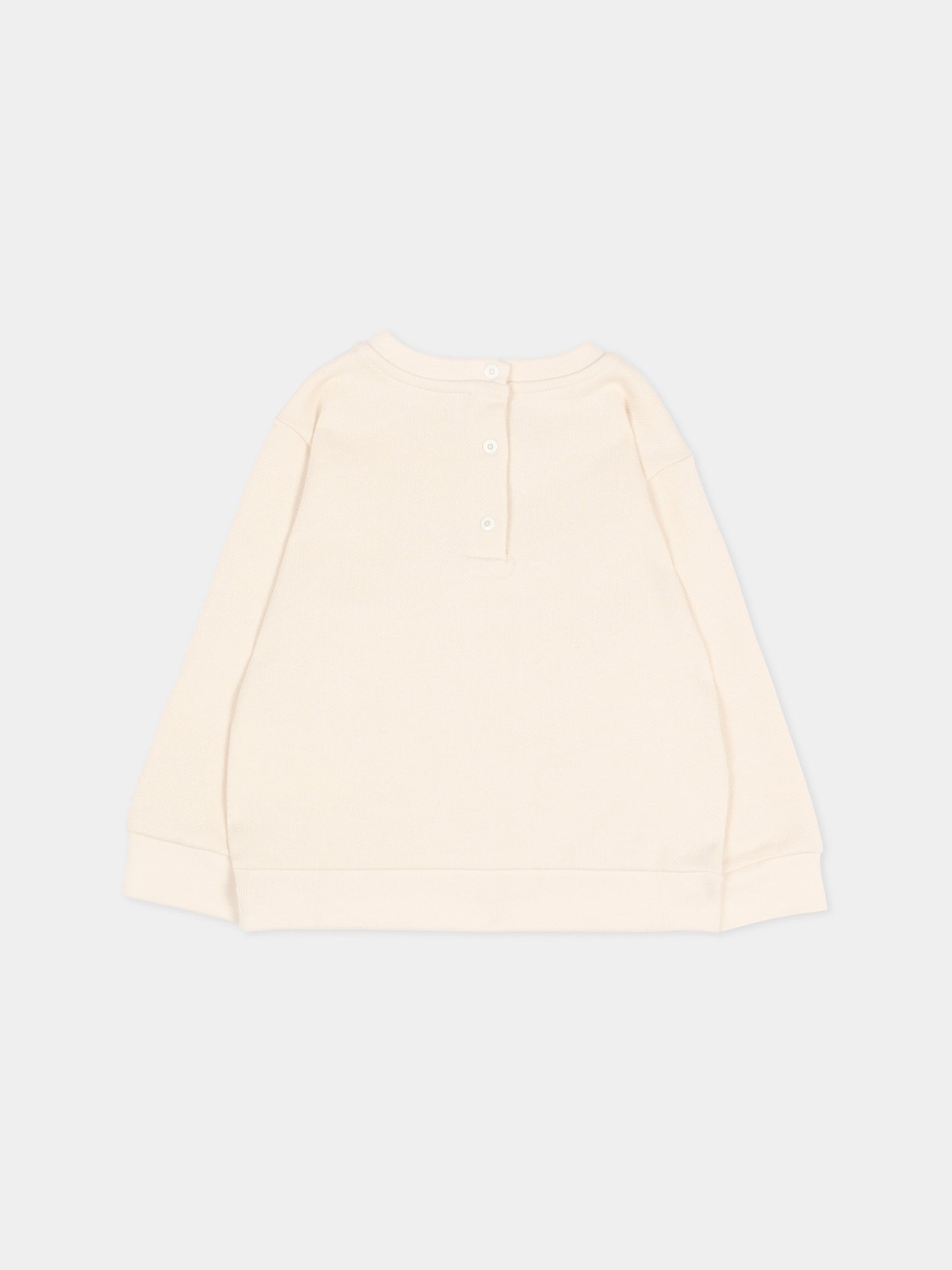 Felpa beige per neonati con logo multicolor,Fendi Kids,BUH104 5V0 F0XW5