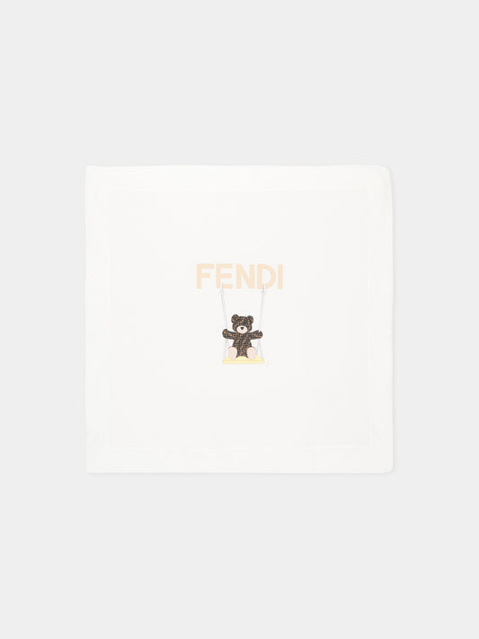 Coperta avorio Fendi Bear per neonati,Fendi Kids,BUJ339 ST8 F0TU9