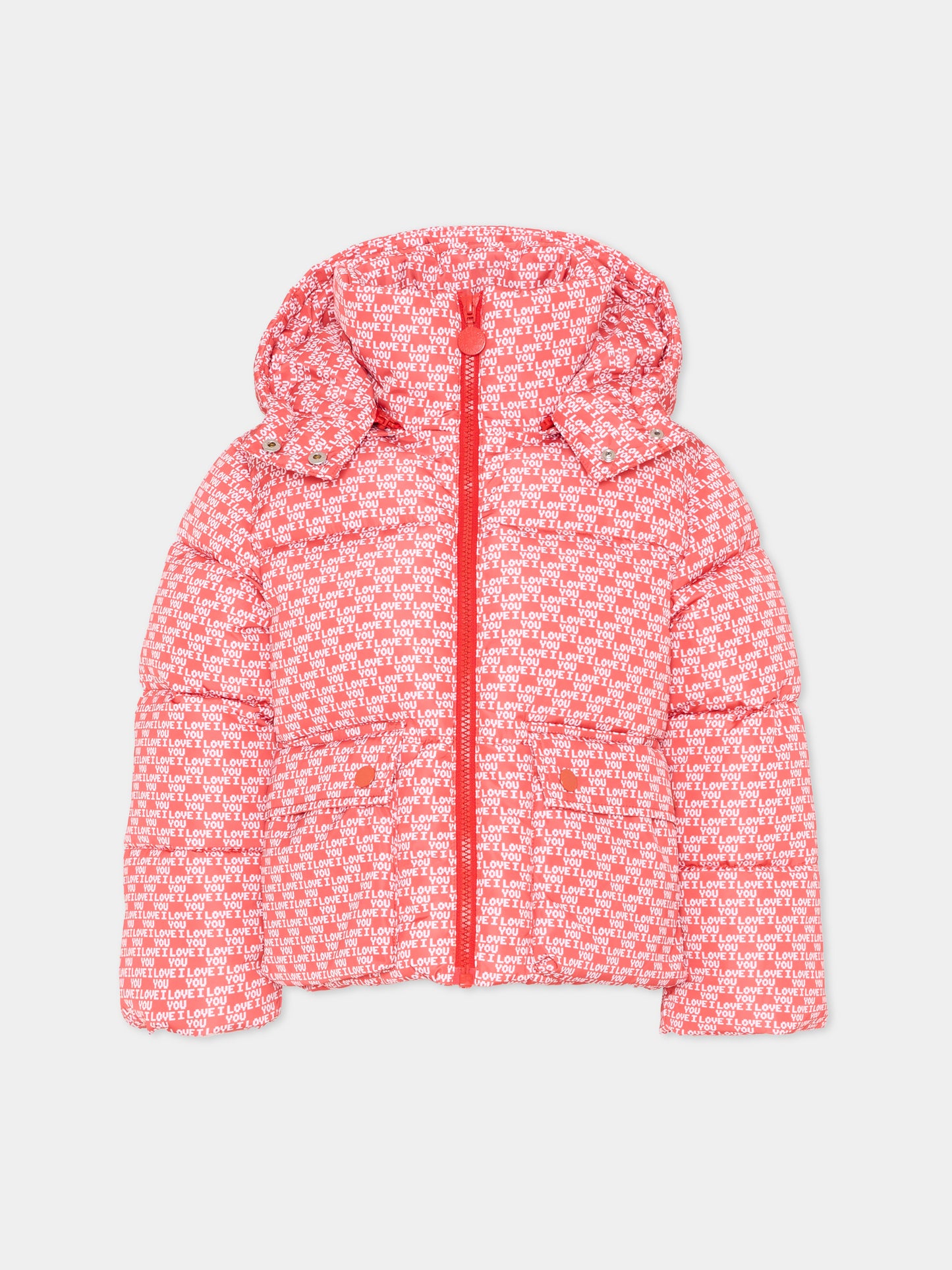Piumino rosa per bambina stampato,Stella Mccartney Kids,TZ2B07 Z3914 423BC