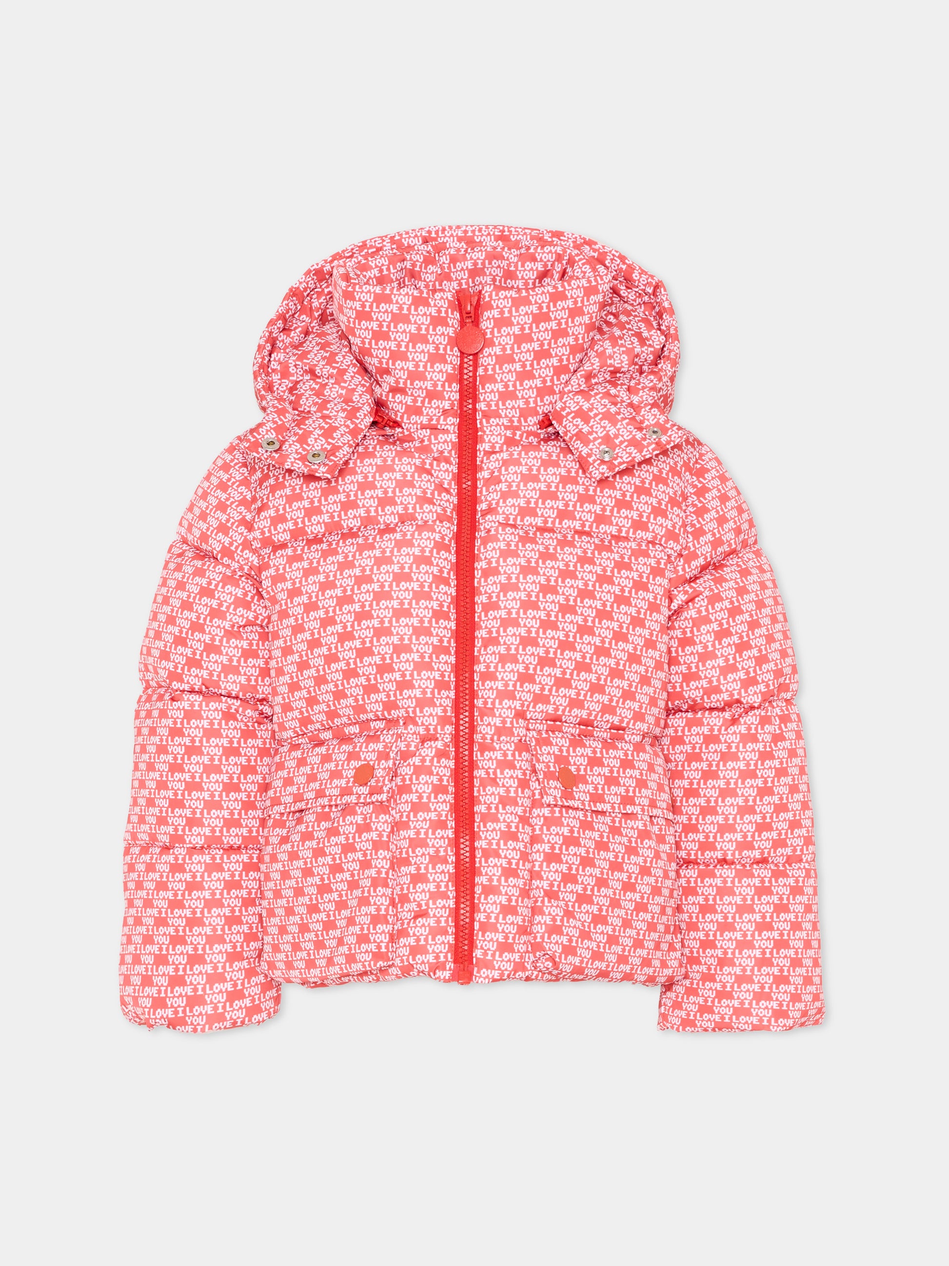 Piumino rosa per bambina stampato,Stella Mccartney Kids,TZ2B07 Z3914 423BC