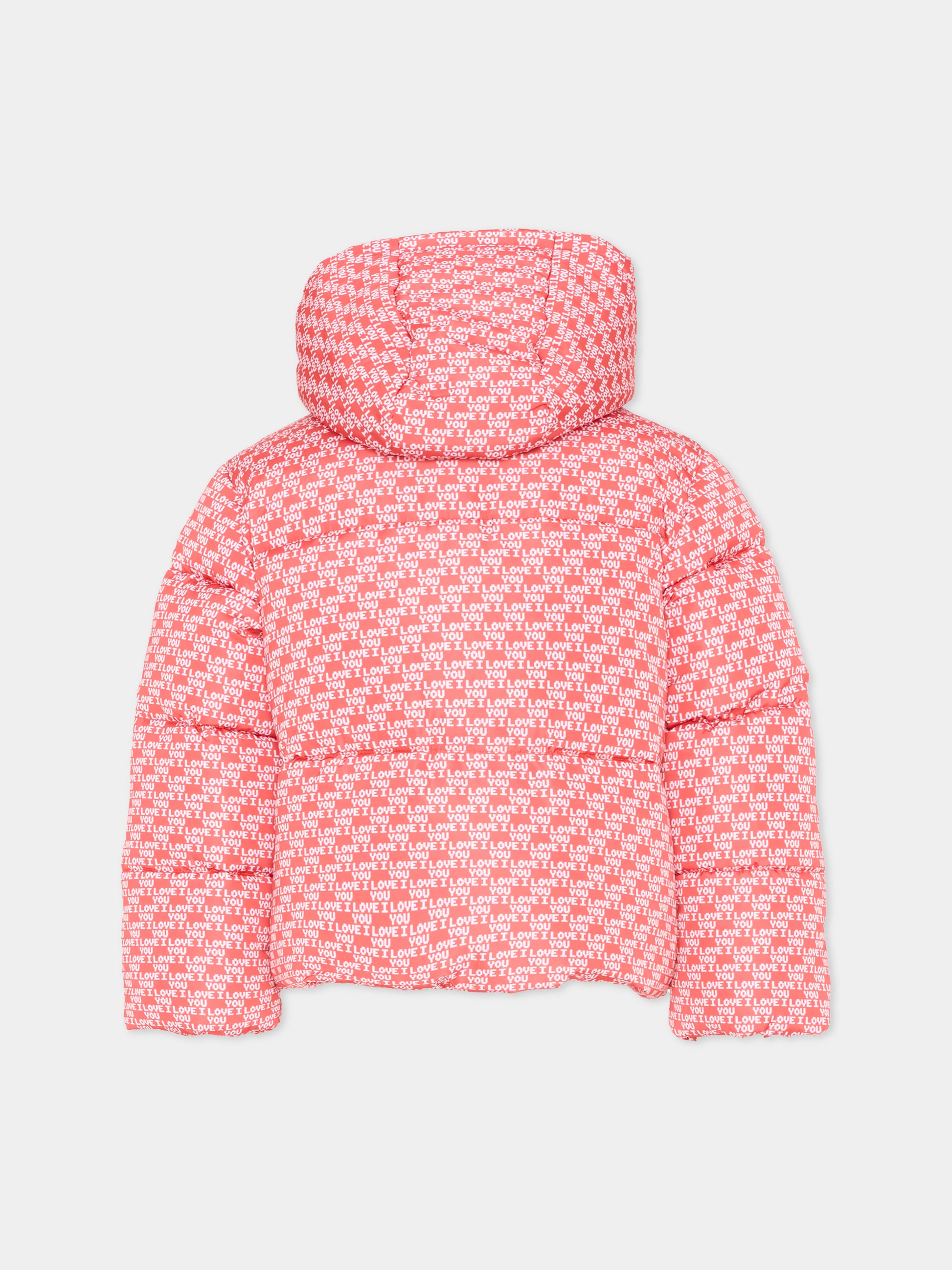 Piumino rosa per bambina stampato,Stella Mccartney Kids,TZ2B07 Z3914 423BC