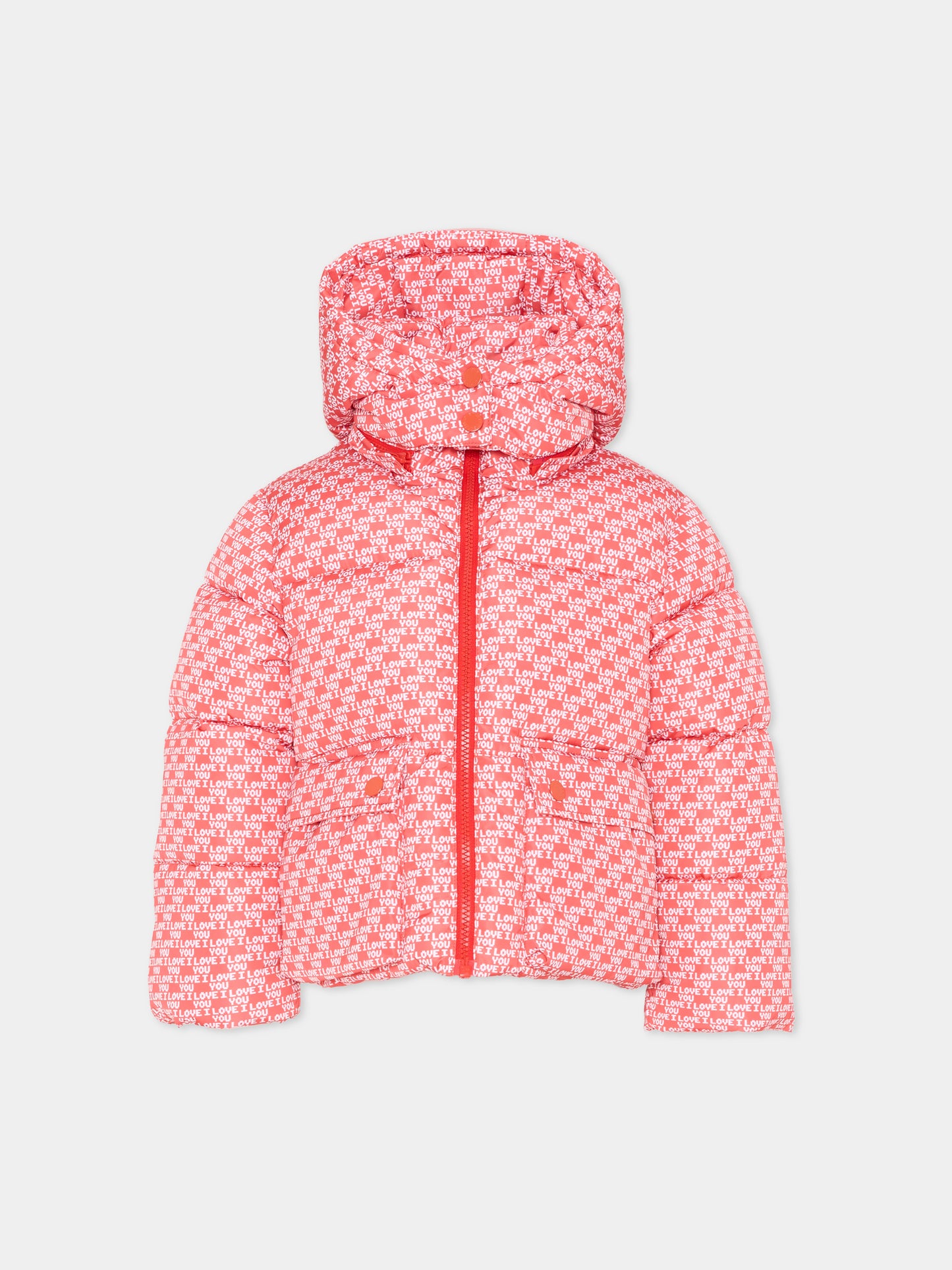 Piumino rosa per bambina stampato,Stella Mccartney Kids,TZ2B07 Z3914 423BC