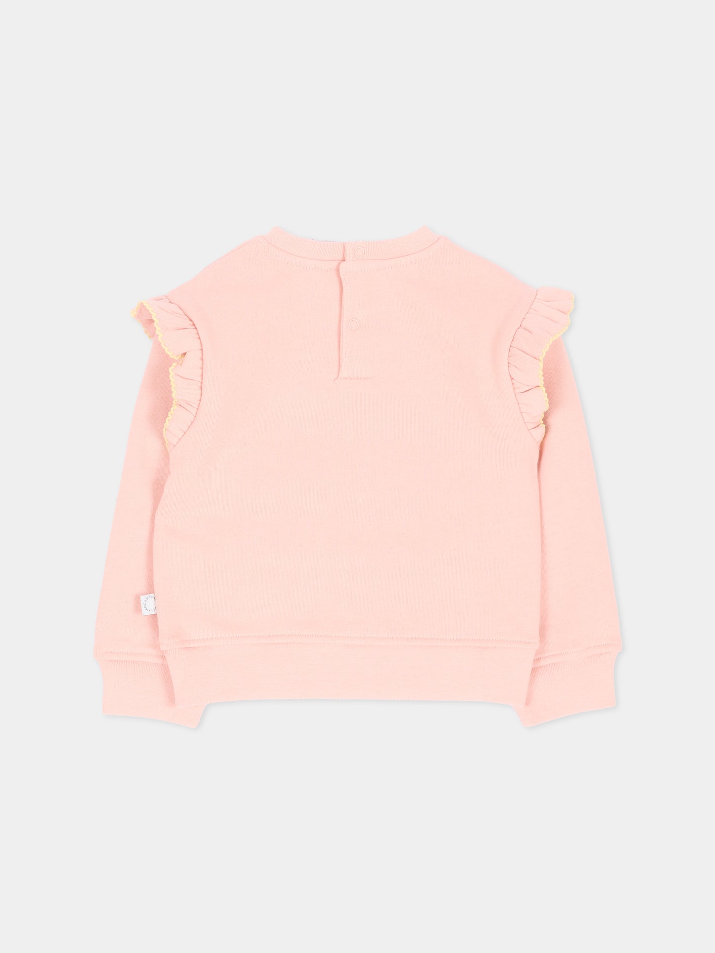 Felpa rosa per neonata con ruches,Stella Mccartney Kids,TZ4030 Z3059 50M