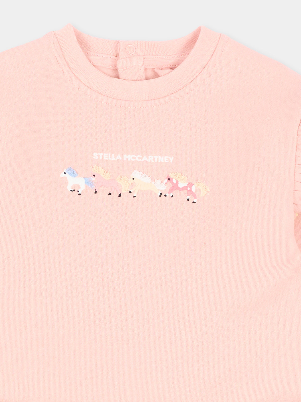 Felpa rosa per neonata con ruches,Stella Mccartney Kids,TZ4030 Z3059 50M